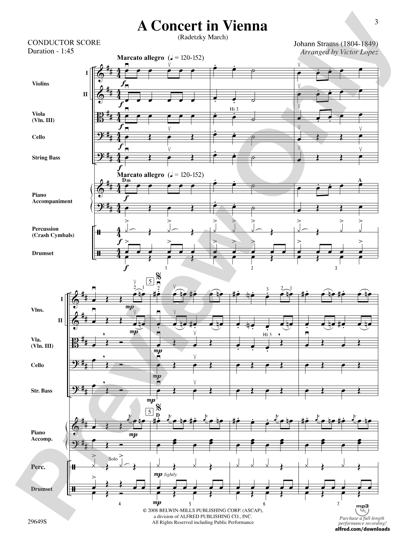 A Concert in Vienna: String Orchestra Conductor Score & Parts