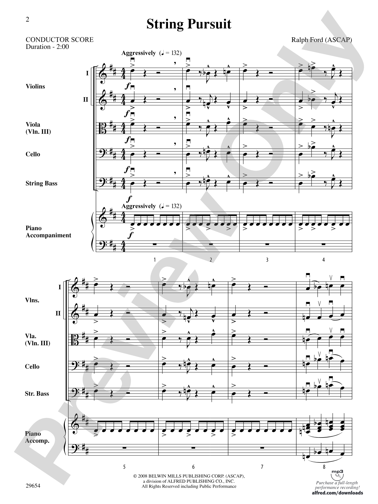 String Pursuit: String Orchestra Conductor Score & Parts