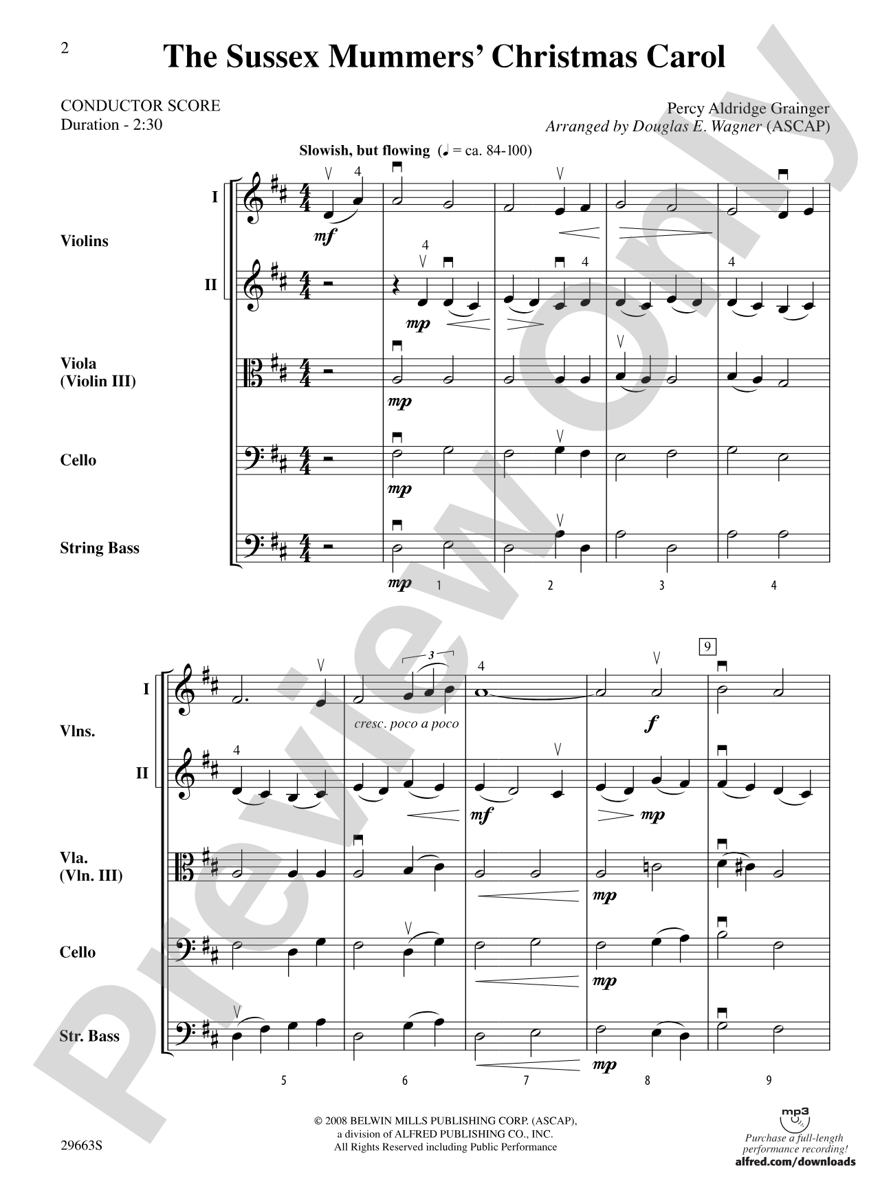 The Sussex Mummers' Christmas Carol: String Orchestra Conductor Score & Parts
