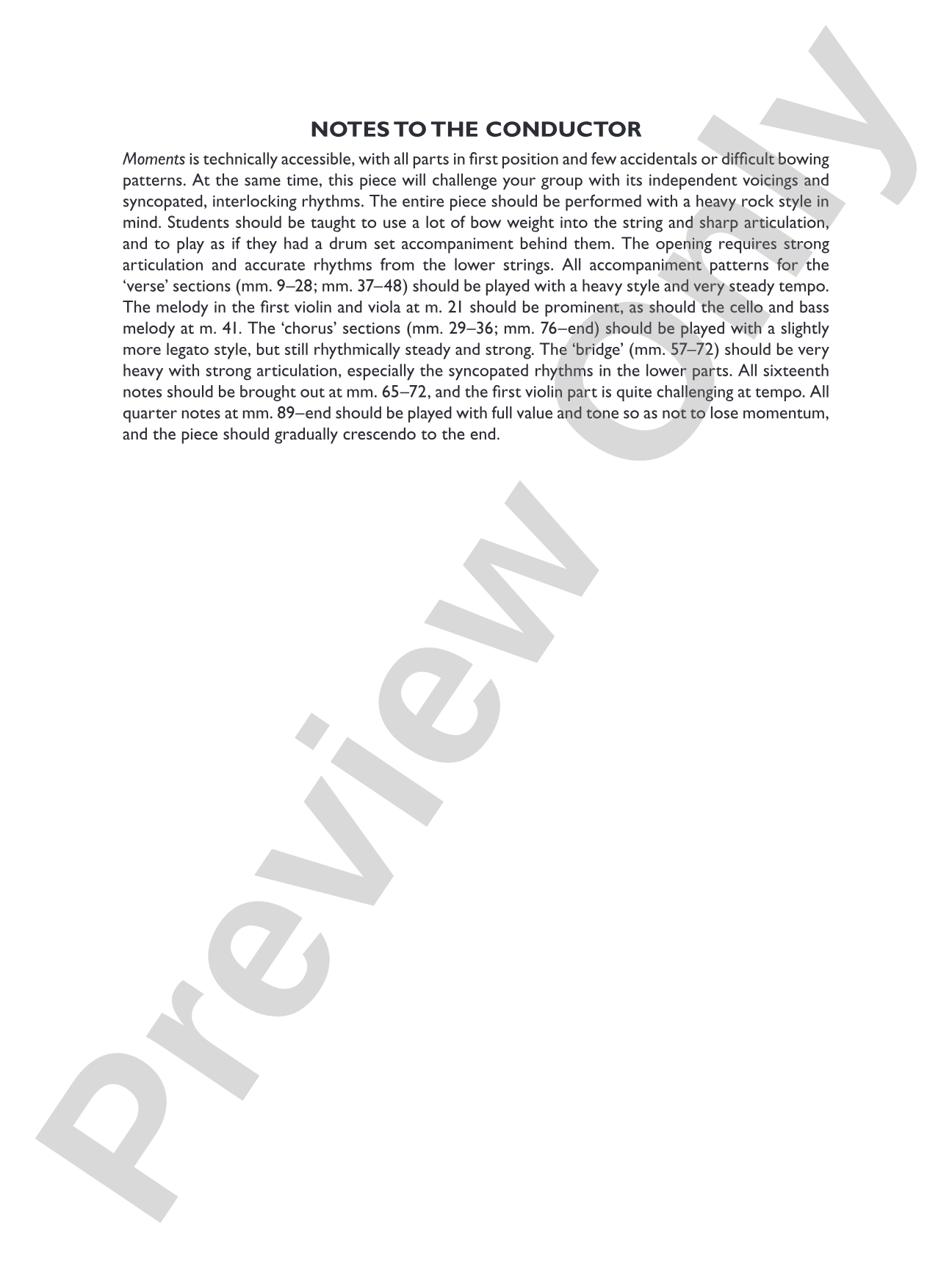 Moments: String Orchestra Conductor Score & Parts