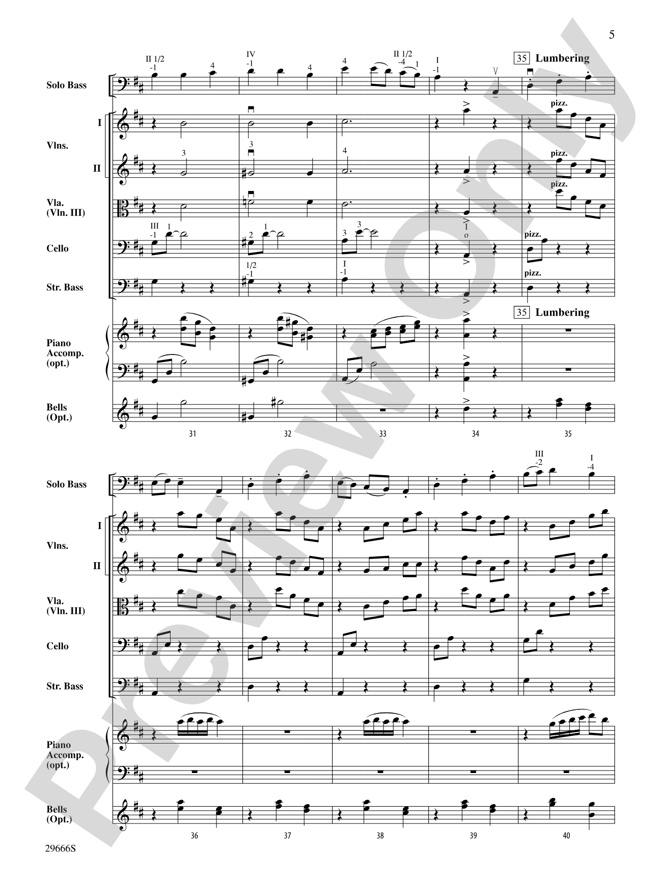 Elephas Maximus (For Solo Bass and String Orchestra): String Orchestra Conductor Score & Parts
