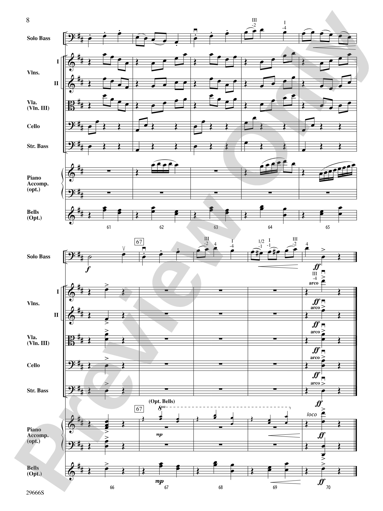 Elephas Maximus (For Solo Bass and String Orchestra): String Orchestra Conductor Score & Parts