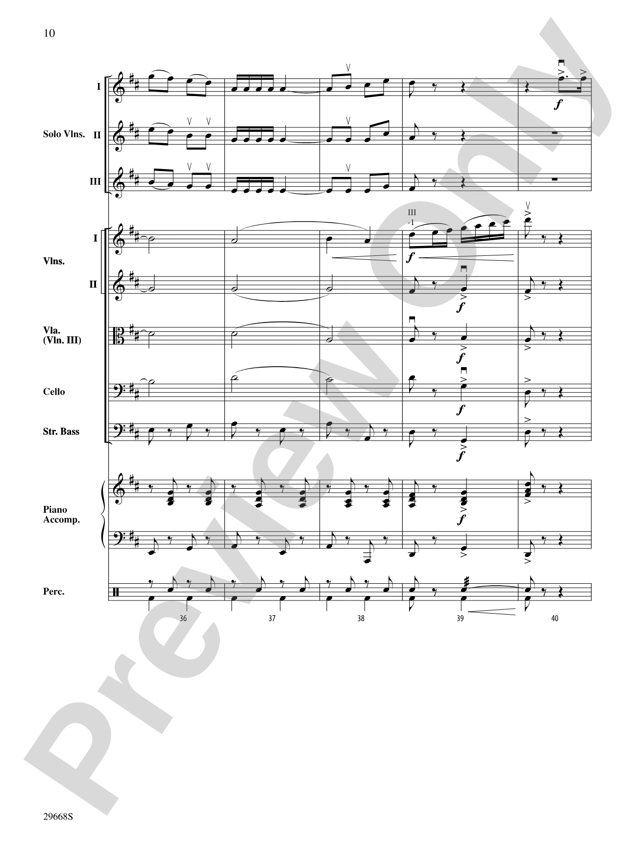 Bugler's Holiday for Three Violins and String Orchestra: String Orchestra Conductor Score & Parts