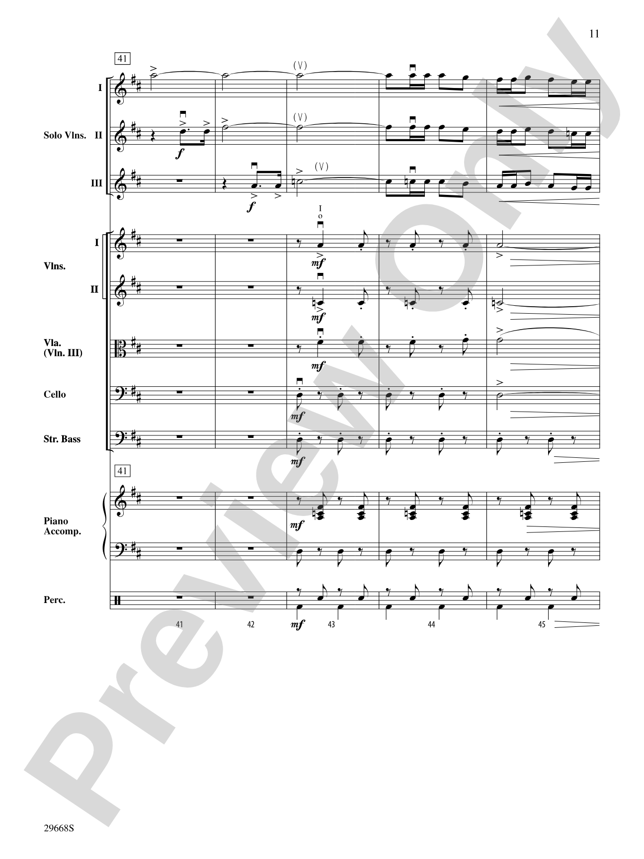 Bugler's Holiday for Three Violins and String Orchestra: String Orchestra Conductor Score & Parts