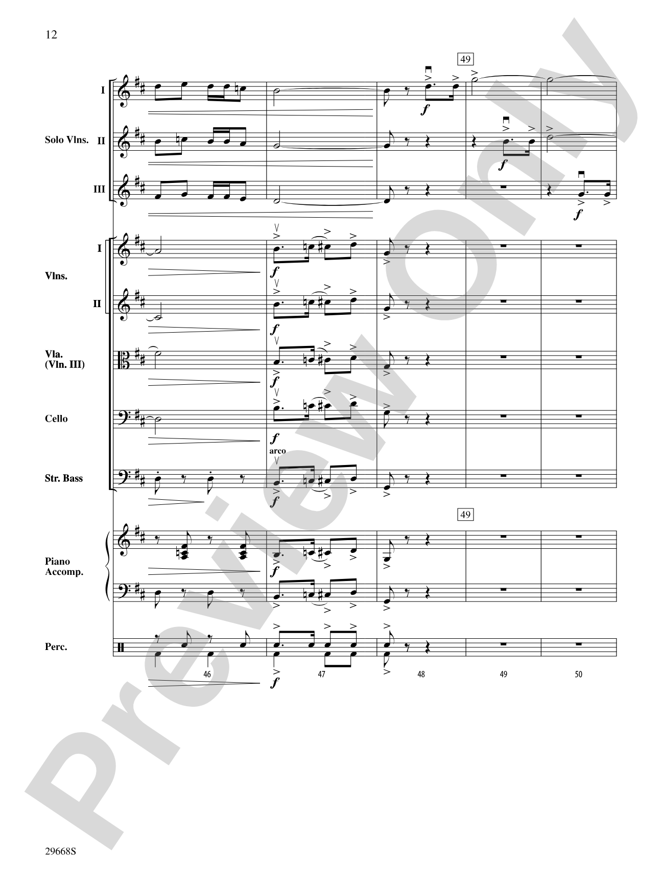 Bugler's Holiday for Three Violins and String Orchestra: String Orchestra Conductor Score & Parts
