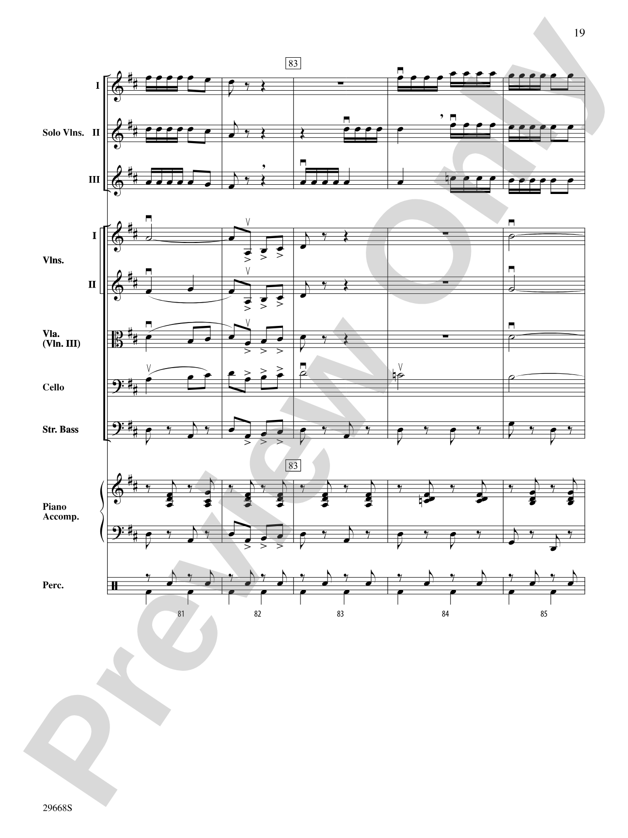 Bugler's Holiday for Three Violins and String Orchestra: String Orchestra Conductor Score & Parts