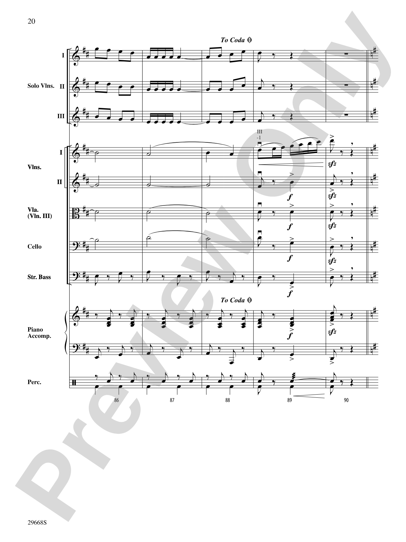 Bugler's Holiday for Three Violins and String Orchestra: String Orchestra Conductor Score & Parts