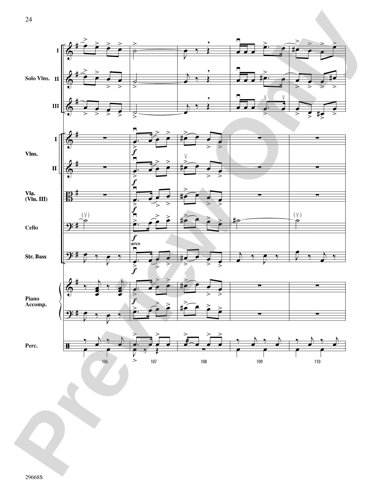 Bugler's Holiday for Three Violins and String Orchestra: String Orchestra Conductor Score & Parts