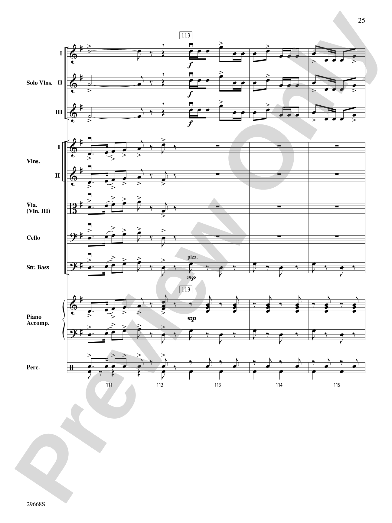 Bugler's Holiday for Three Violins and String Orchestra: String Orchestra Conductor Score & Parts
