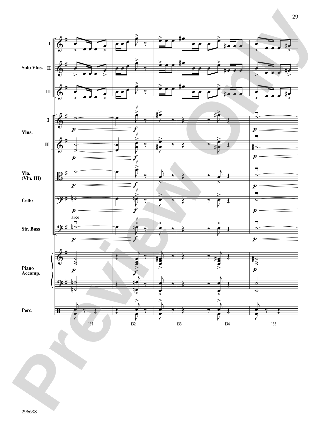 Bugler's Holiday for Three Violins and String Orchestra: String Orchestra Conductor Score & Parts