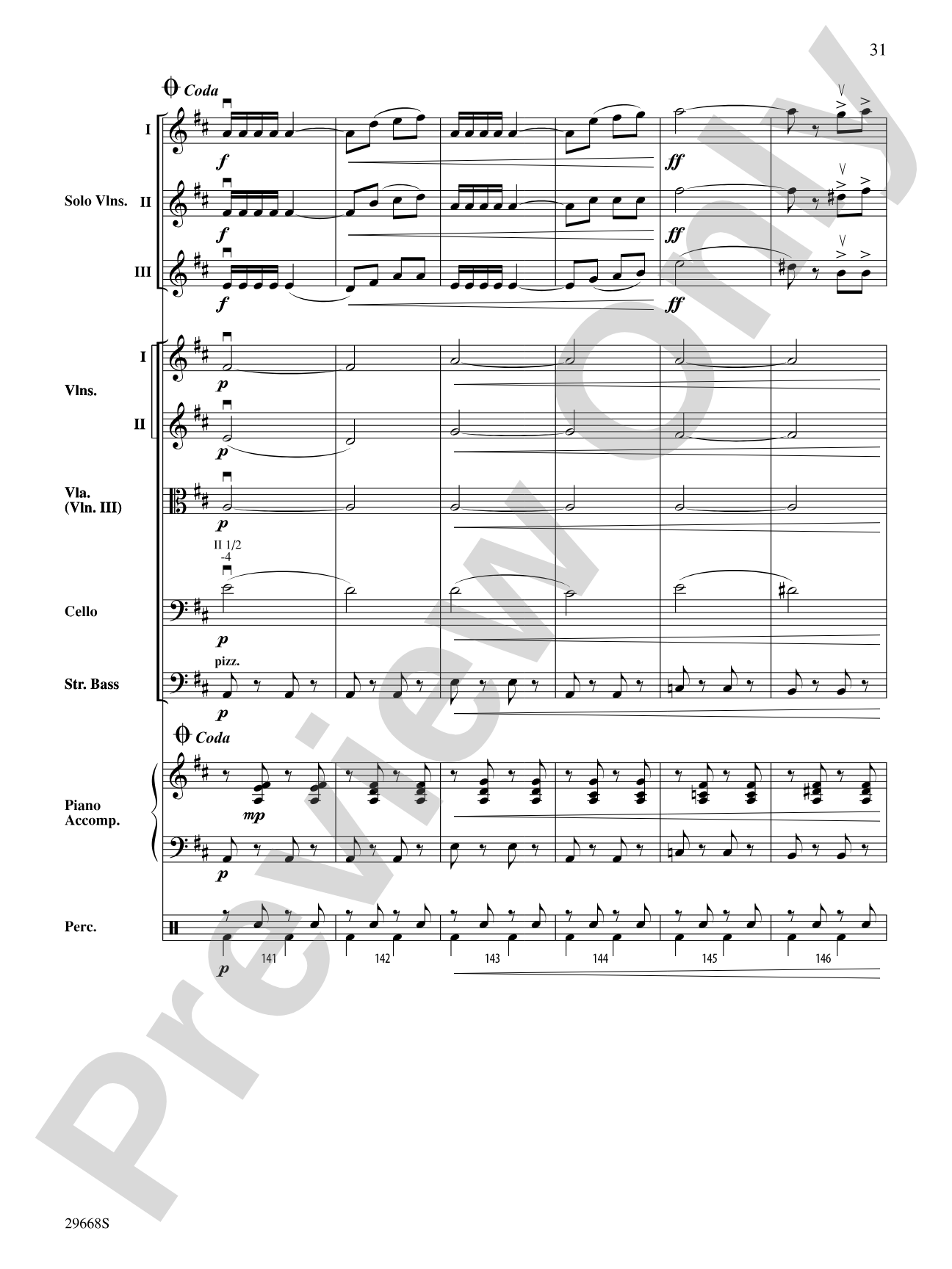Bugler's Holiday for Three Violins and String Orchestra: String Orchestra Conductor Score & Parts