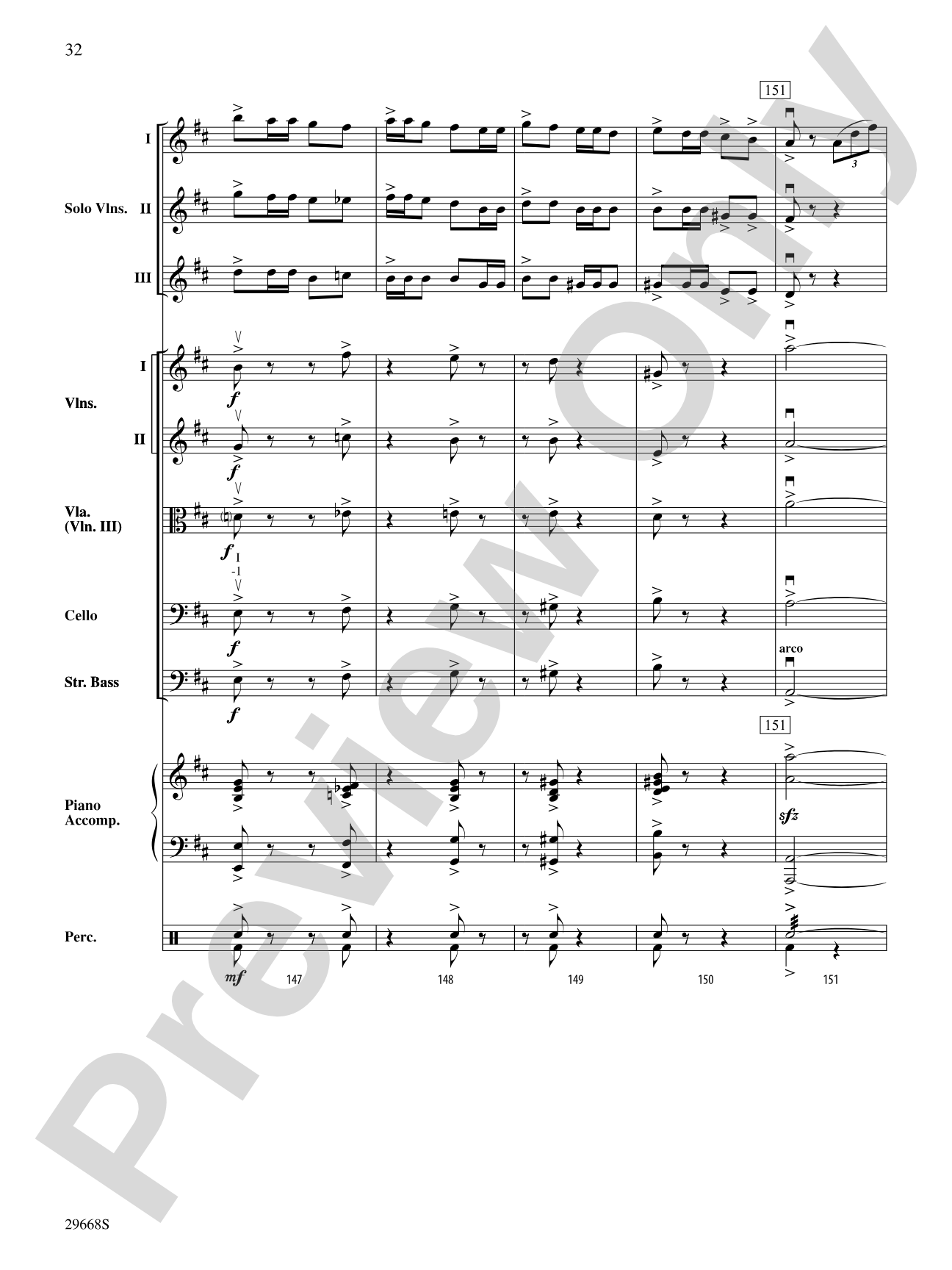 Bugler's Holiday for Three Violins and String Orchestra: String Orchestra Conductor Score & Parts