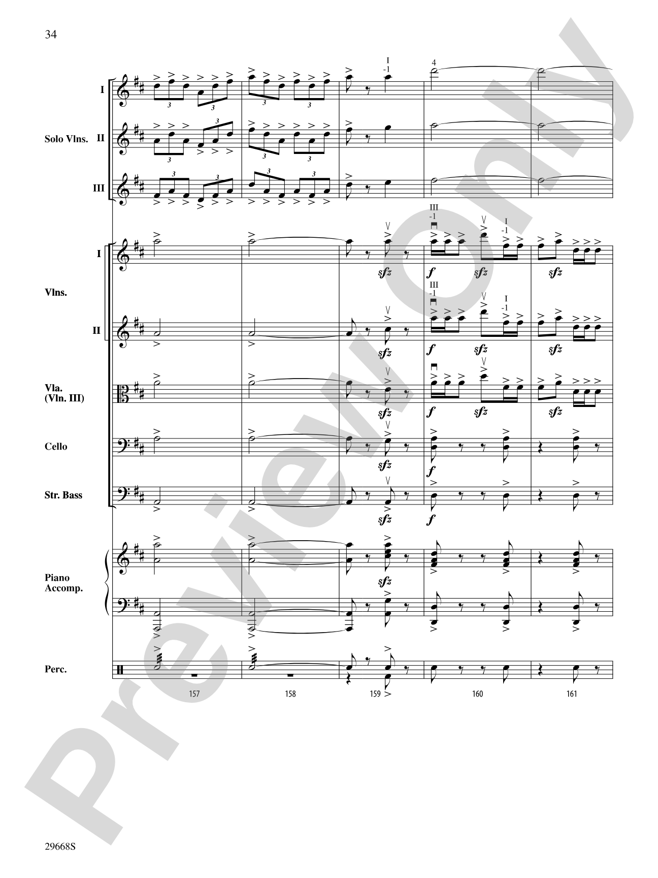Bugler's Holiday for Three Violins and String Orchestra: String Orchestra Conductor Score & Parts