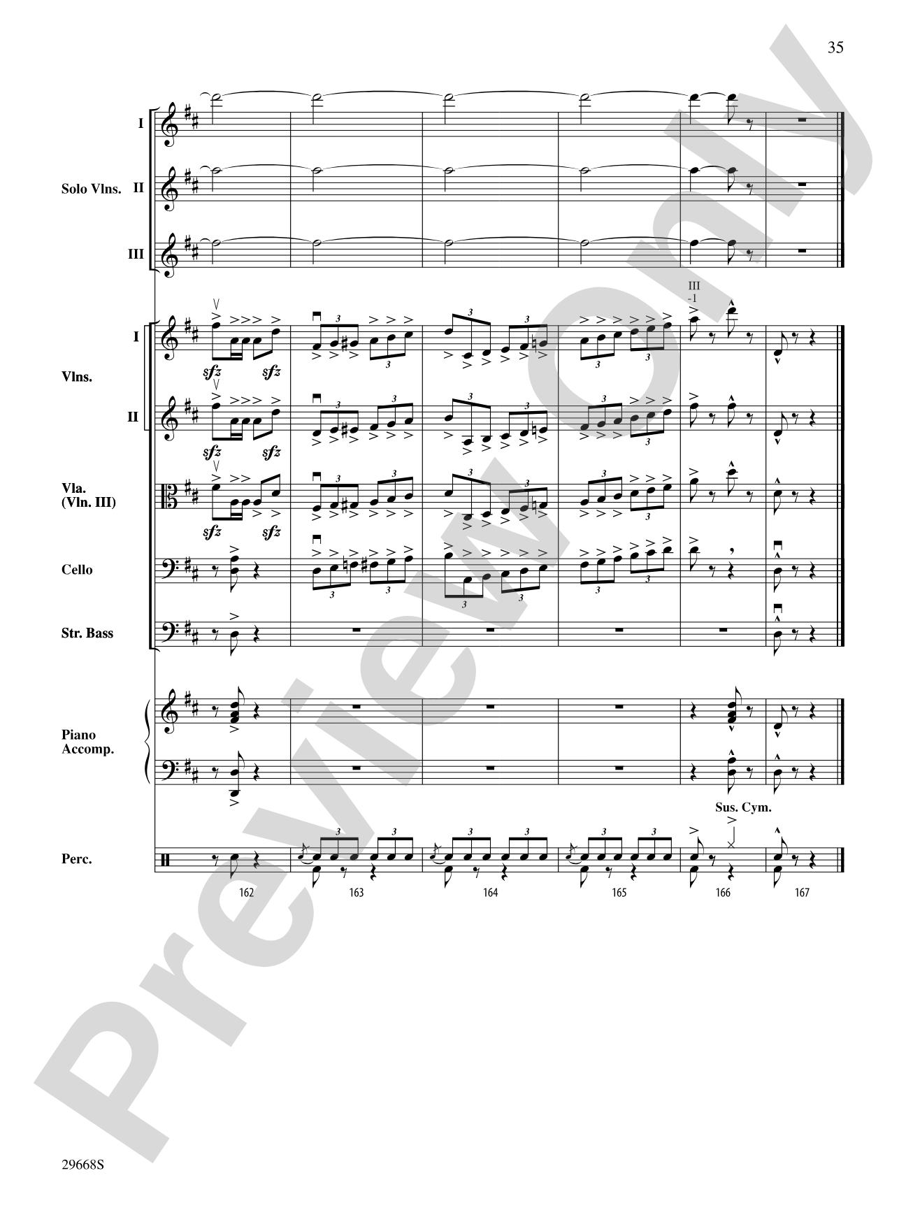 Bugler's Holiday for Three Violins and String Orchestra: String Orchestra Conductor Score & Parts