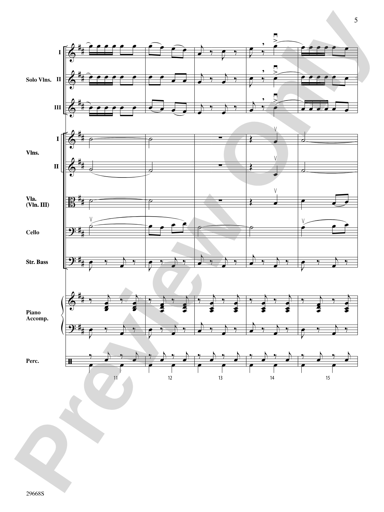 Bugler's Holiday for Three Violins and String Orchestra: String Orchestra Conductor Score & Parts