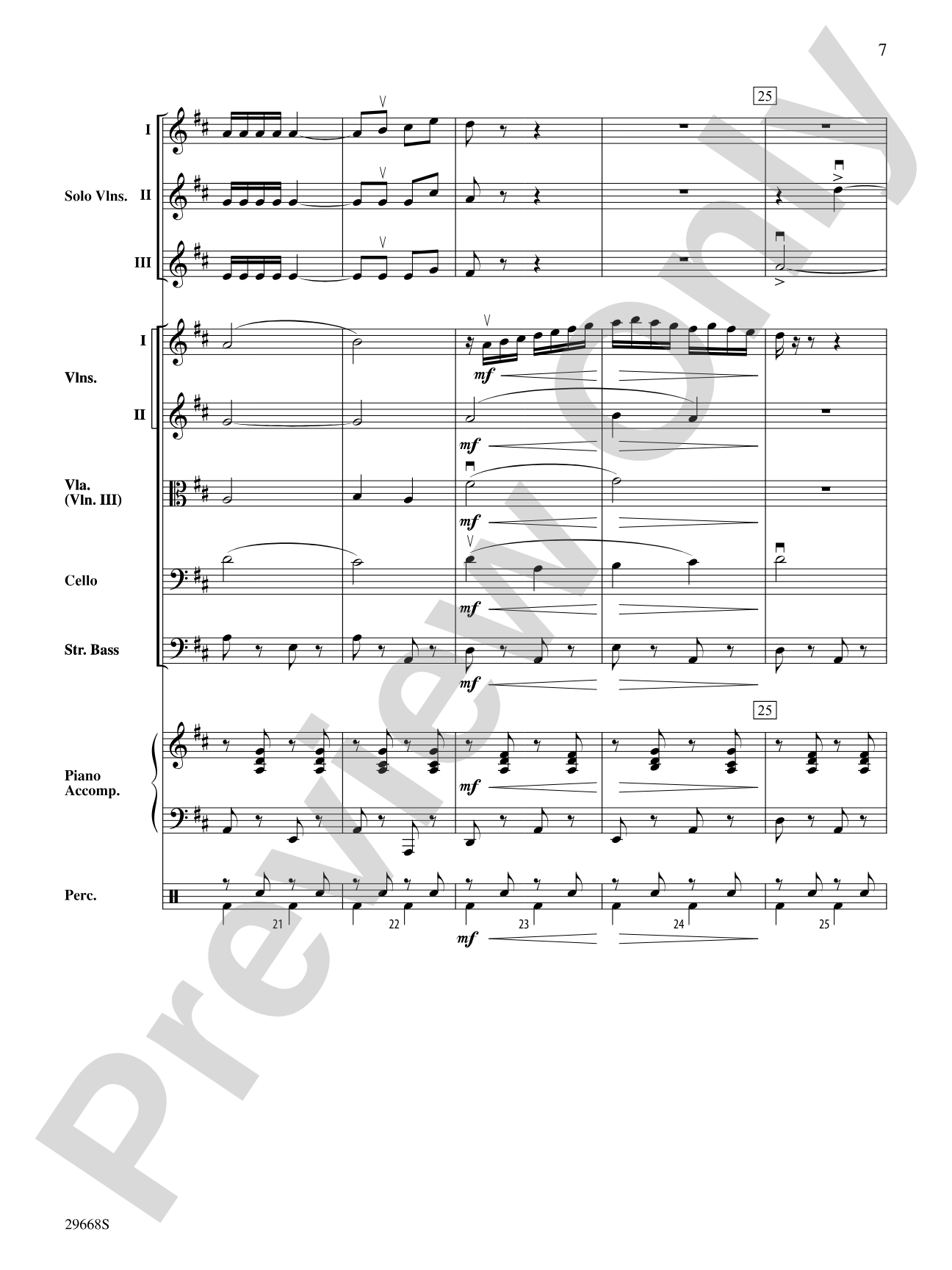 Bugler's Holiday for Three Violins and String Orchestra: String Orchestra Conductor Score & Parts