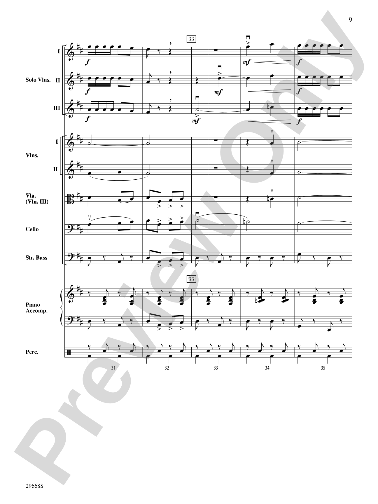 Bugler's Holiday for Three Violins and String Orchestra: String Orchestra Conductor Score & Parts