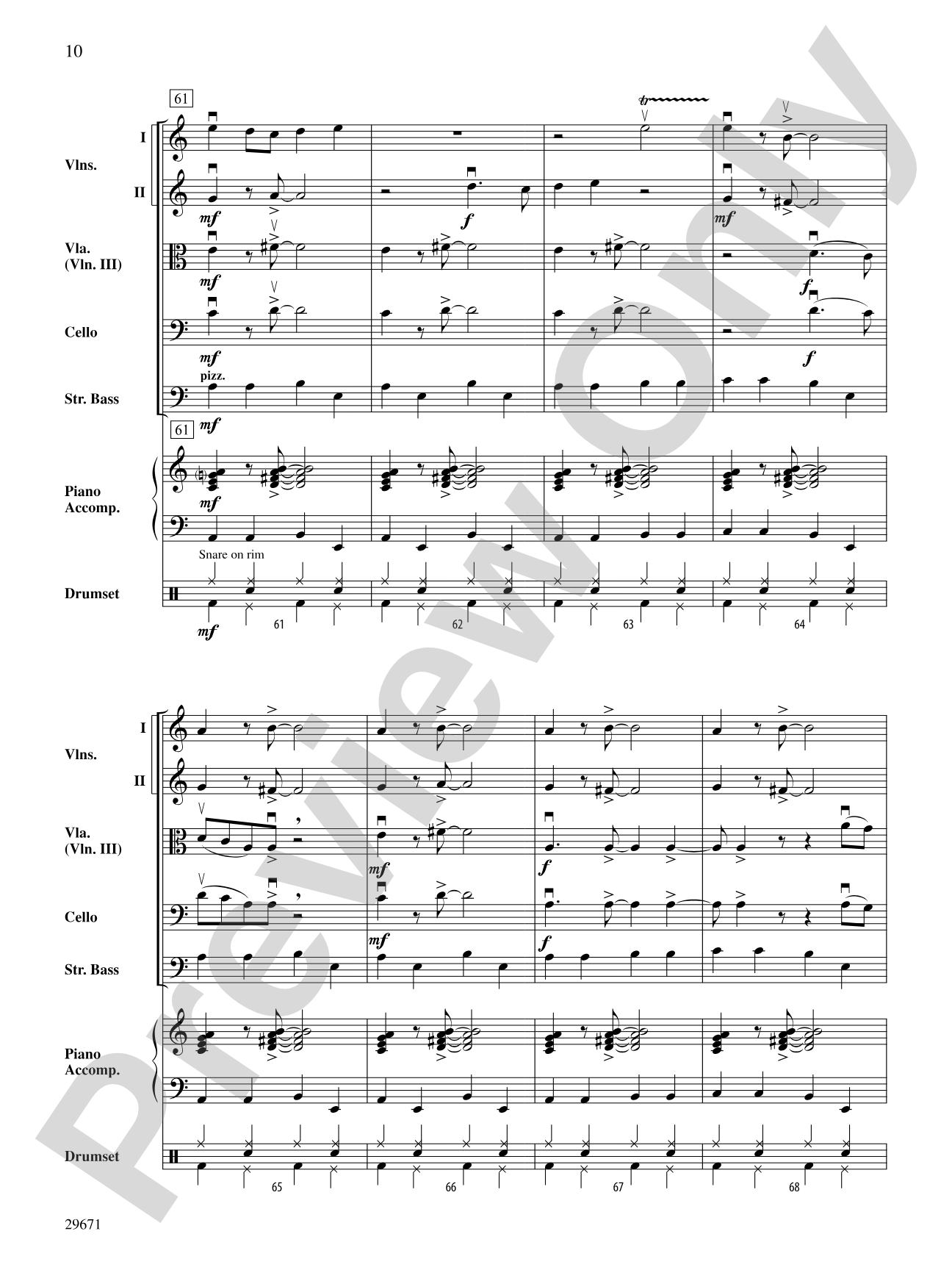 Moondance: String Orchestra Conductor Score & Parts