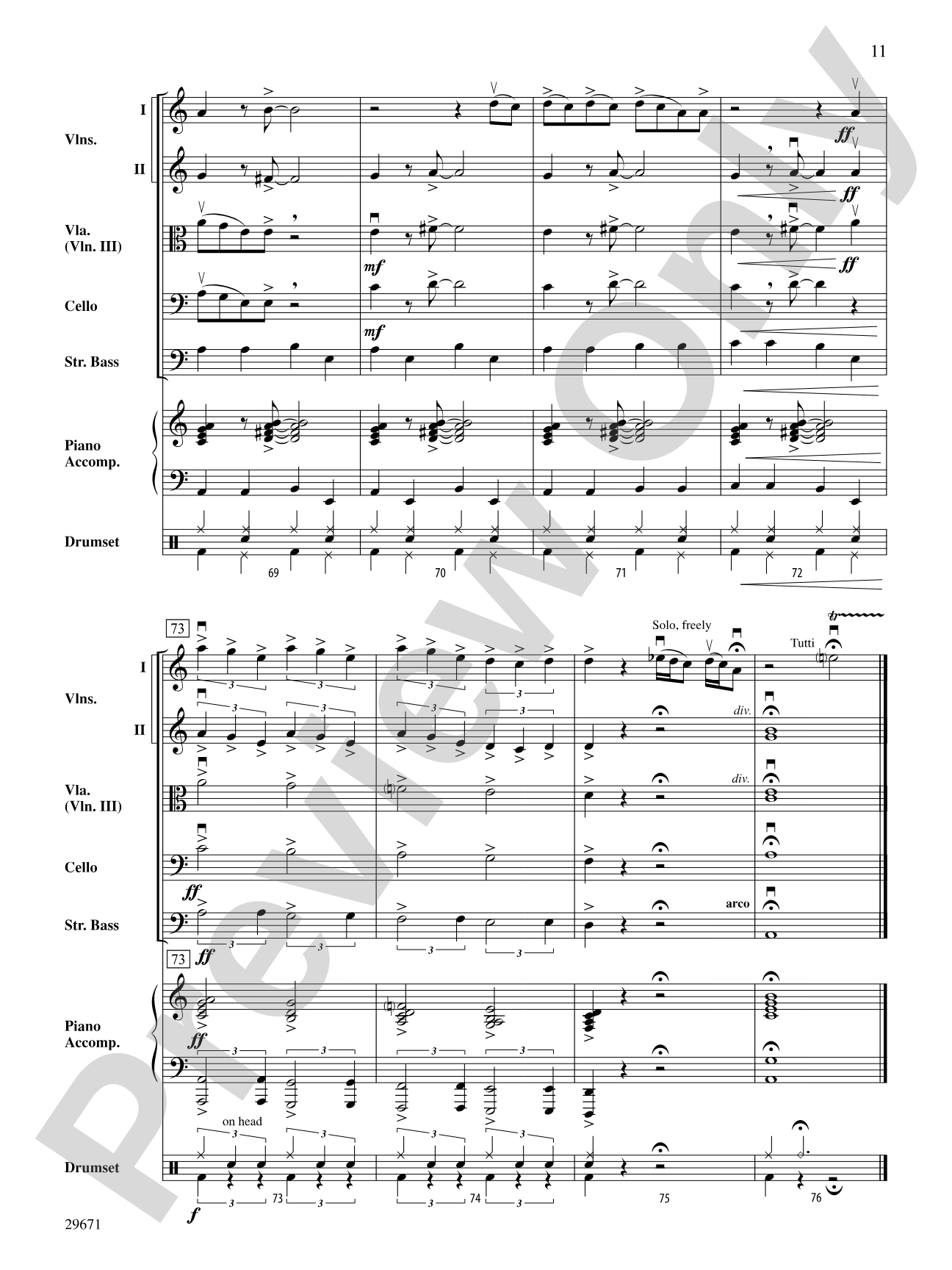 Moondance: String Orchestra Conductor Score & Parts