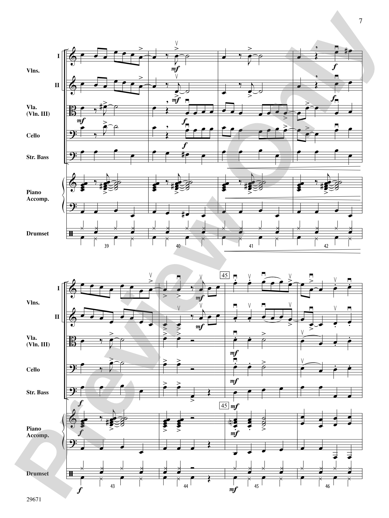 Moondance: String Orchestra Conductor Score & Parts