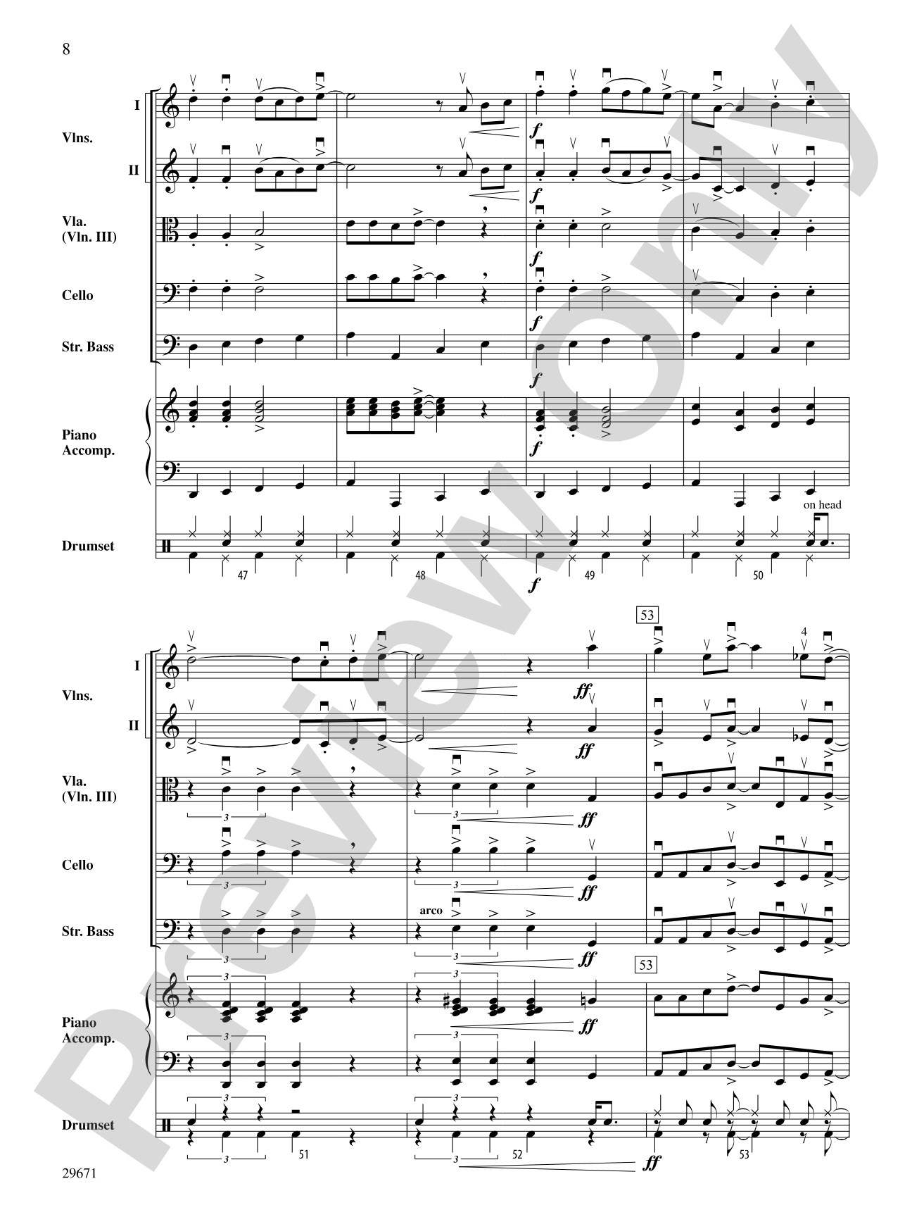 Moondance: String Orchestra Conductor Score & Parts