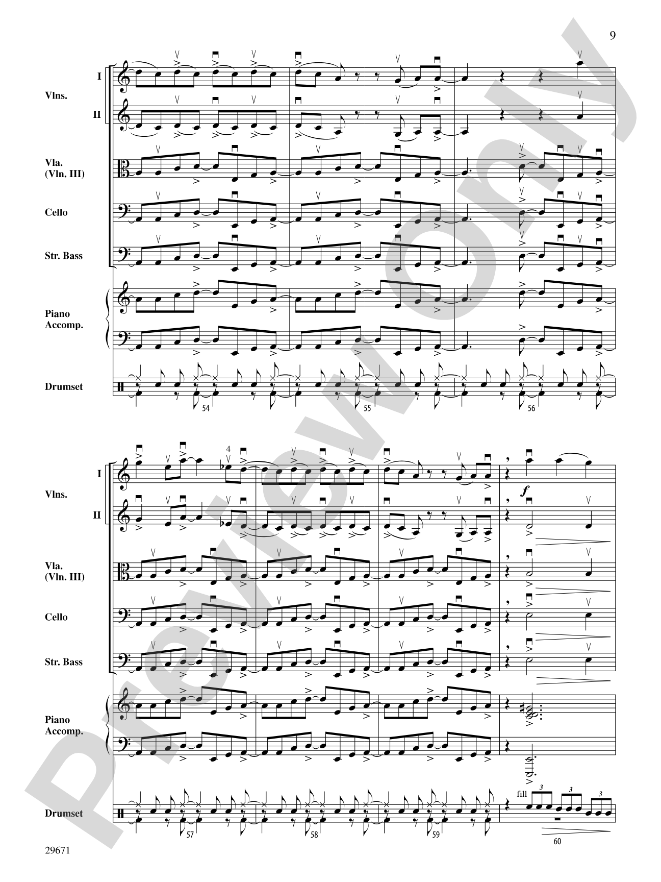 Moondance: String Orchestra Conductor Score & Parts