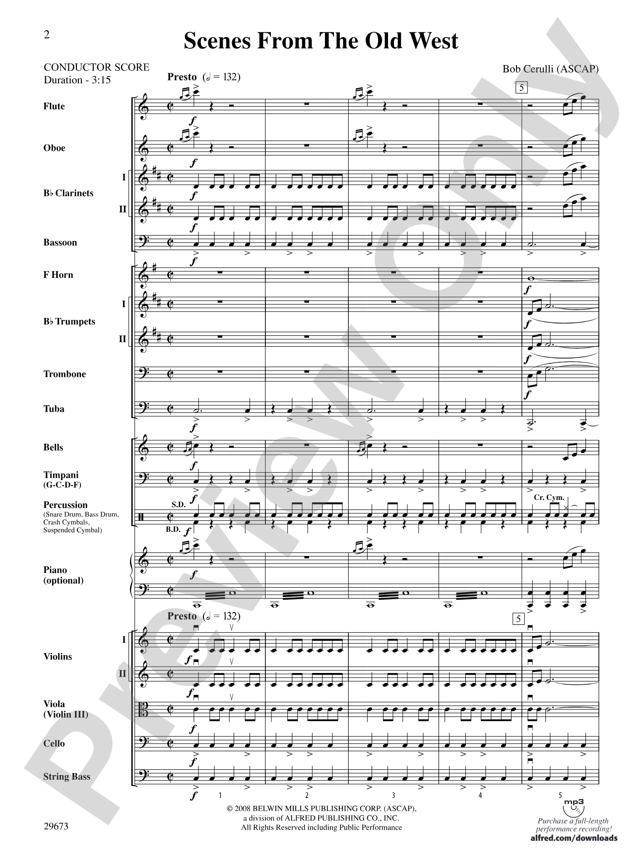 Scenes from the Old West: Full Orchestra Conductor Score & Parts