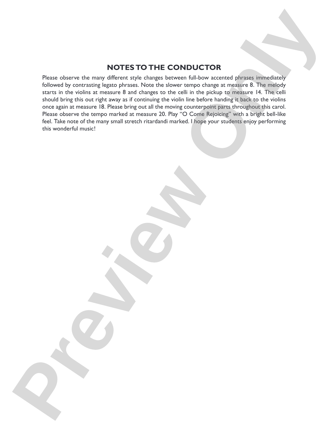 The Three O's of Christmas: String Orchestra Conductor Score & Parts