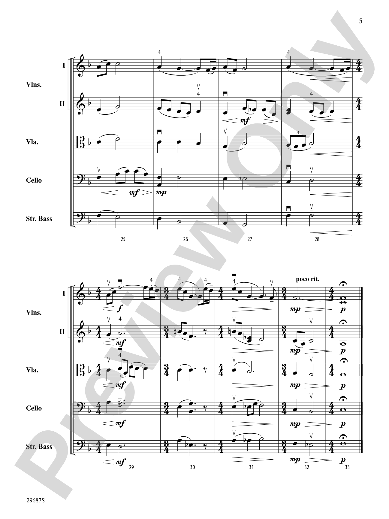 Contemplation: String Orchestra Conductor Score & Parts