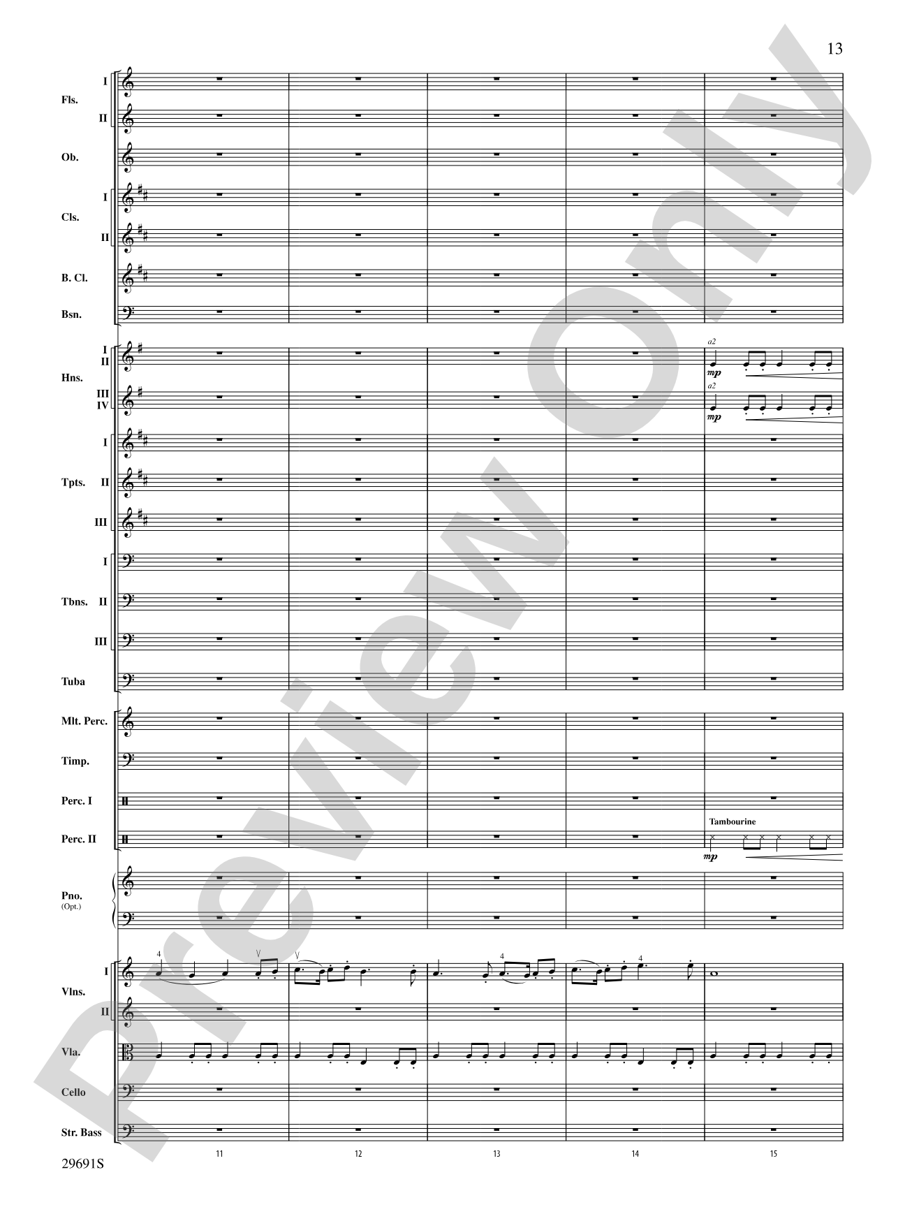 Evangeline: Two Cajun Songs: Full Orchestra Conductor Score & Parts