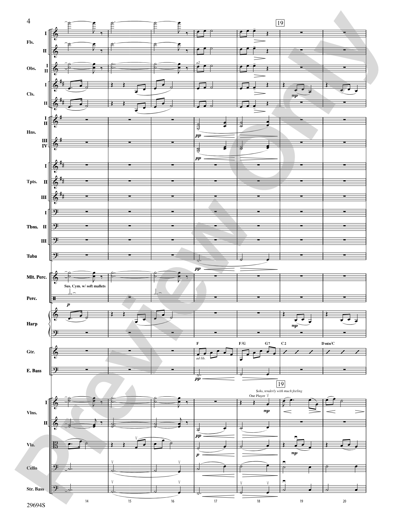 Poem for Orchestra: Full Orchestra Conductor Score & Parts