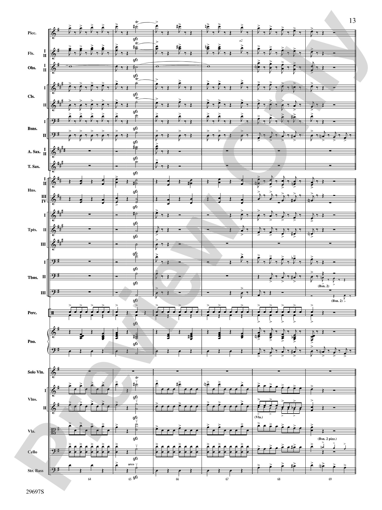 Fiddle-Faddle for Soloist and Full Orchestra: Full Orchestra Conductor Score & Parts