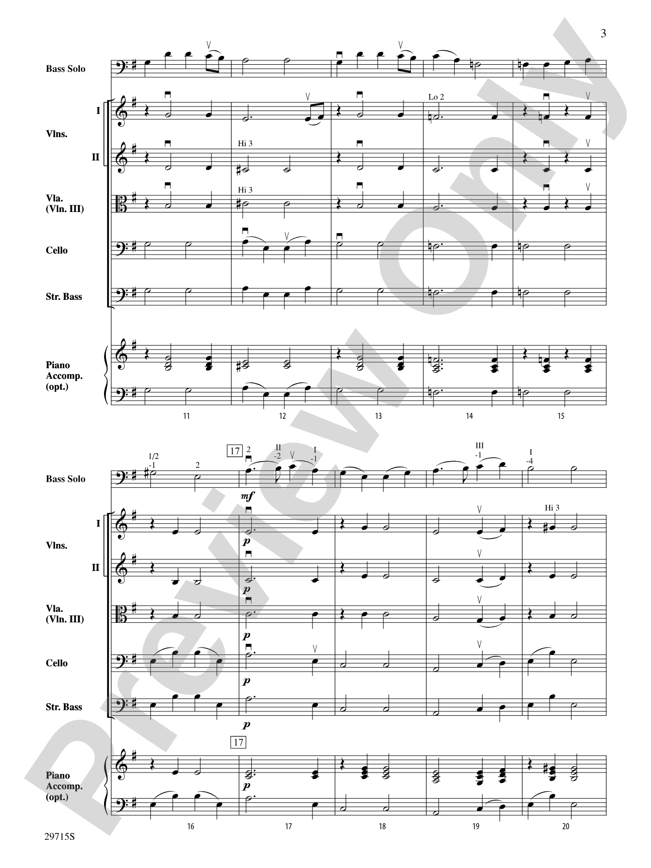 The Gentle Giant (A Lyric Solo for Double Bass and Orchestra): String Orchestra Conductor Score & Parts