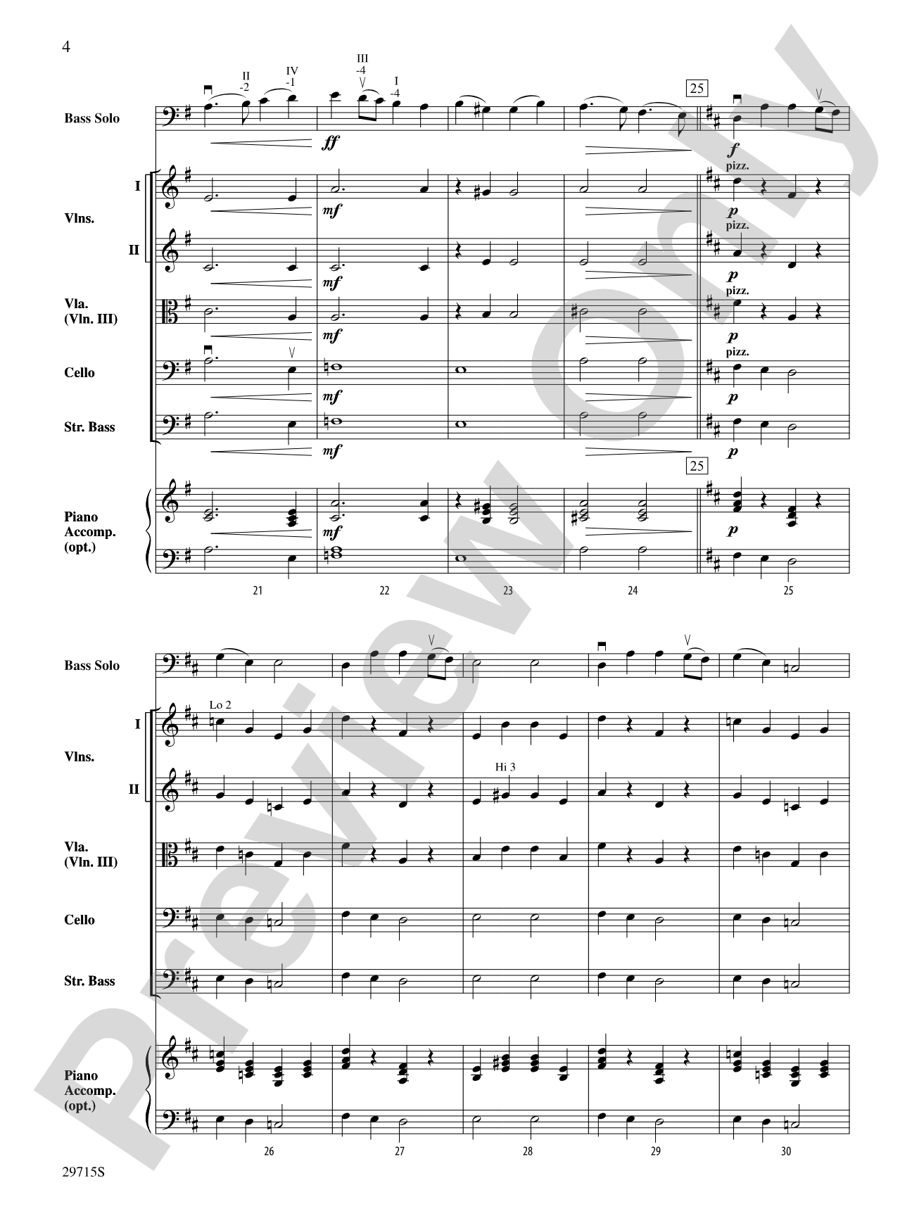 The Gentle Giant (A Lyric Solo for Double Bass and Orchestra): String Orchestra Conductor Score & Parts