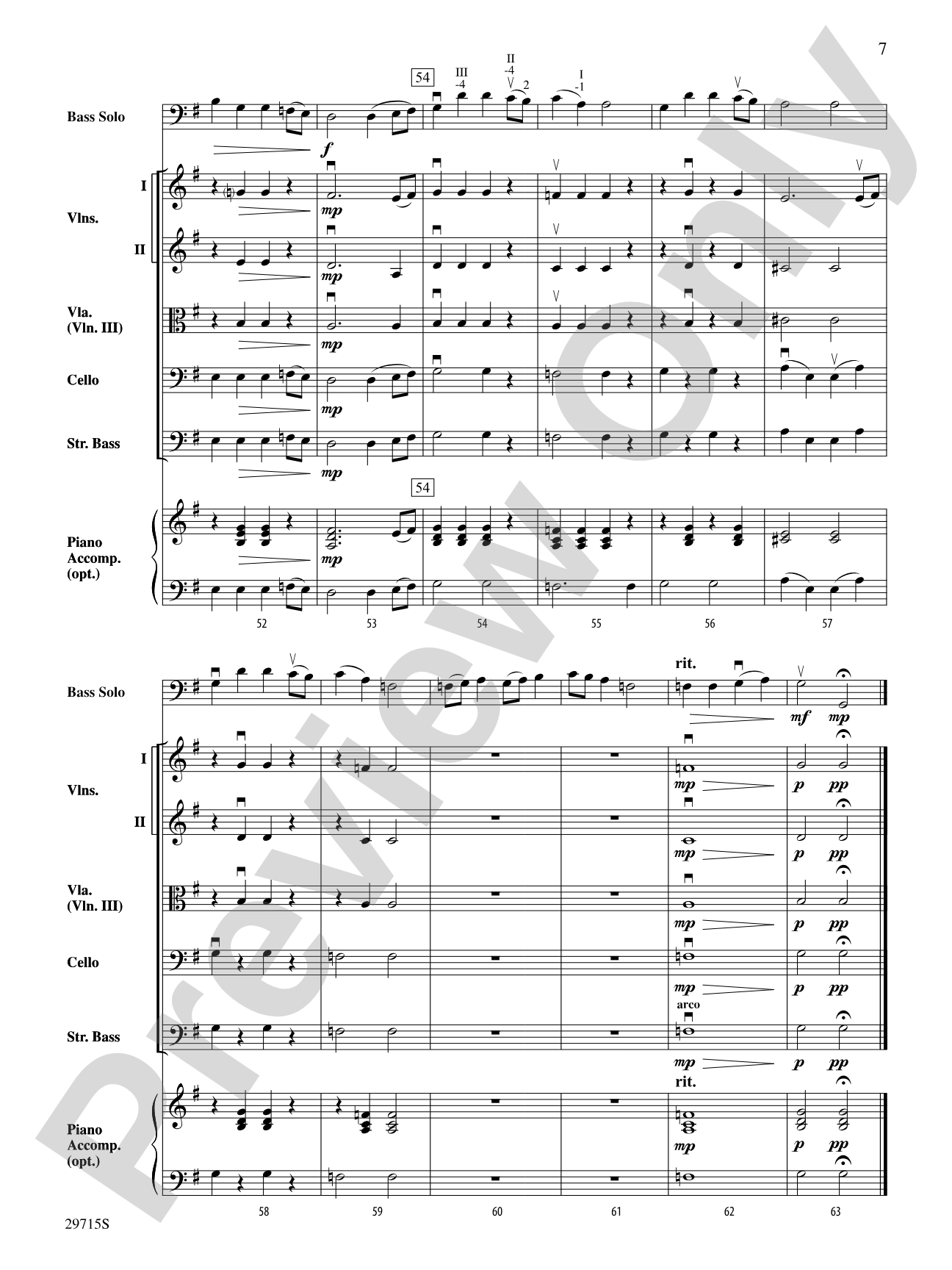 The Gentle Giant (A Lyric Solo for Double Bass and Orchestra): String Orchestra Conductor Score & Parts