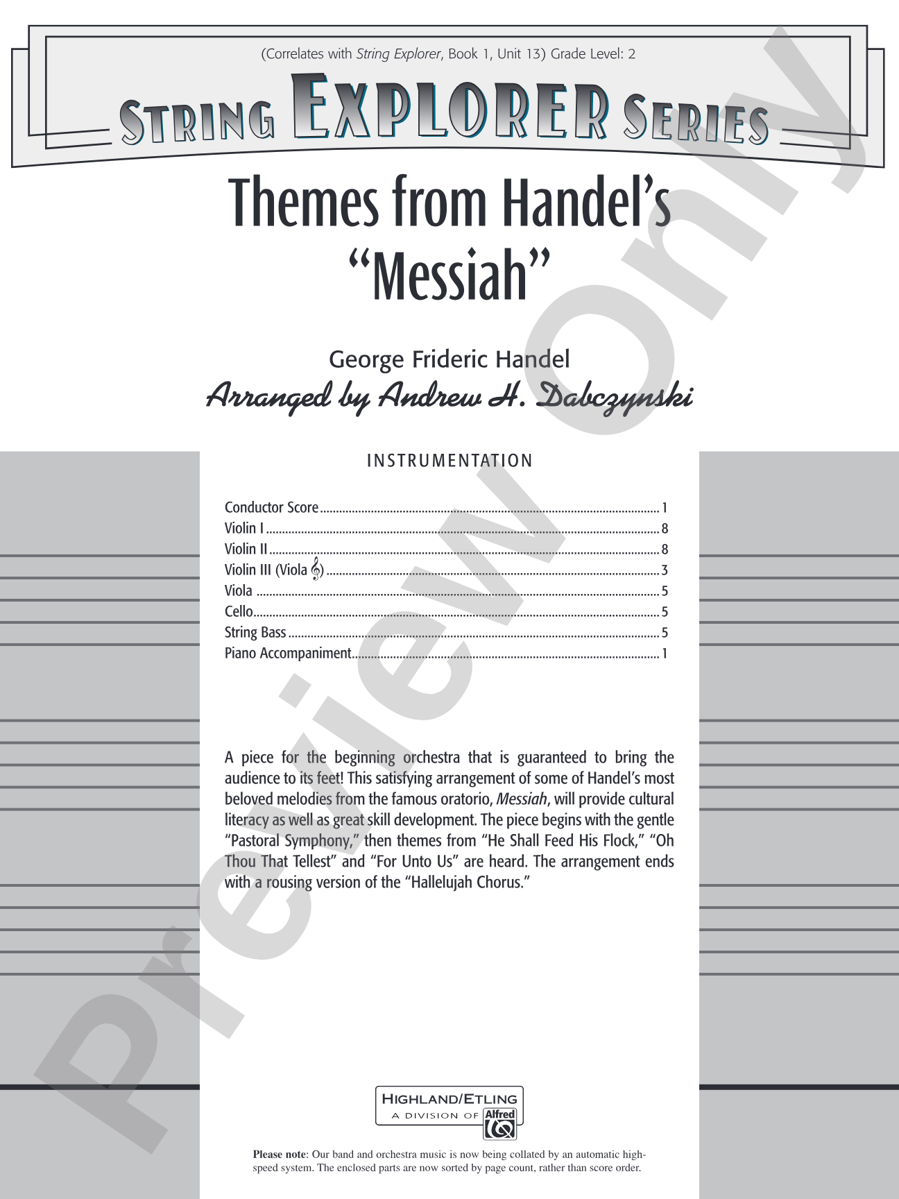 Themes from Handel's Messiah: Score