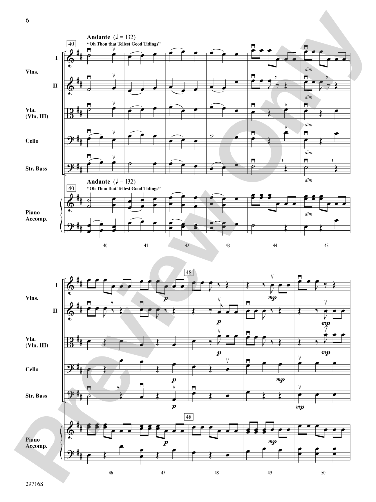 Themes from Handel's Messiah: Score
