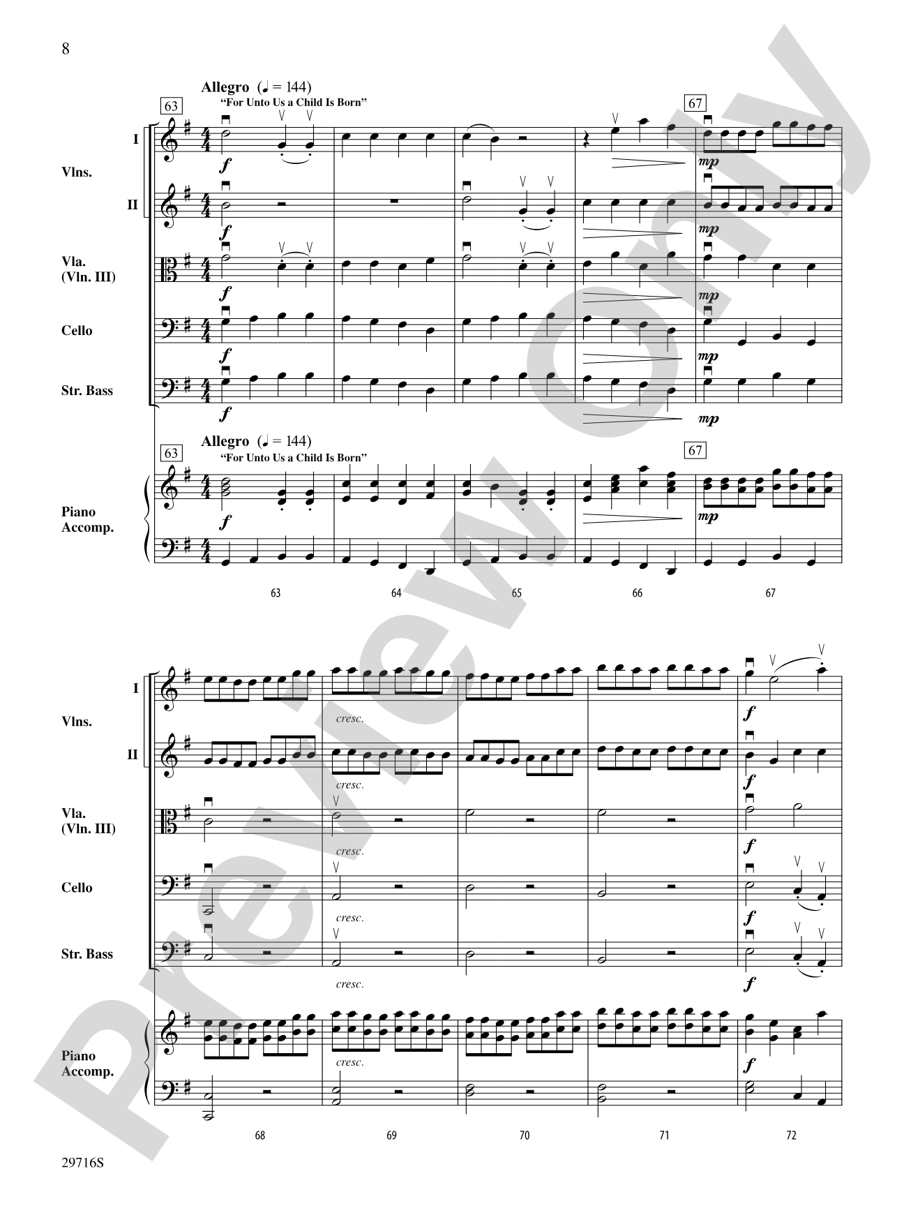 Themes from Handel's Messiah: Score