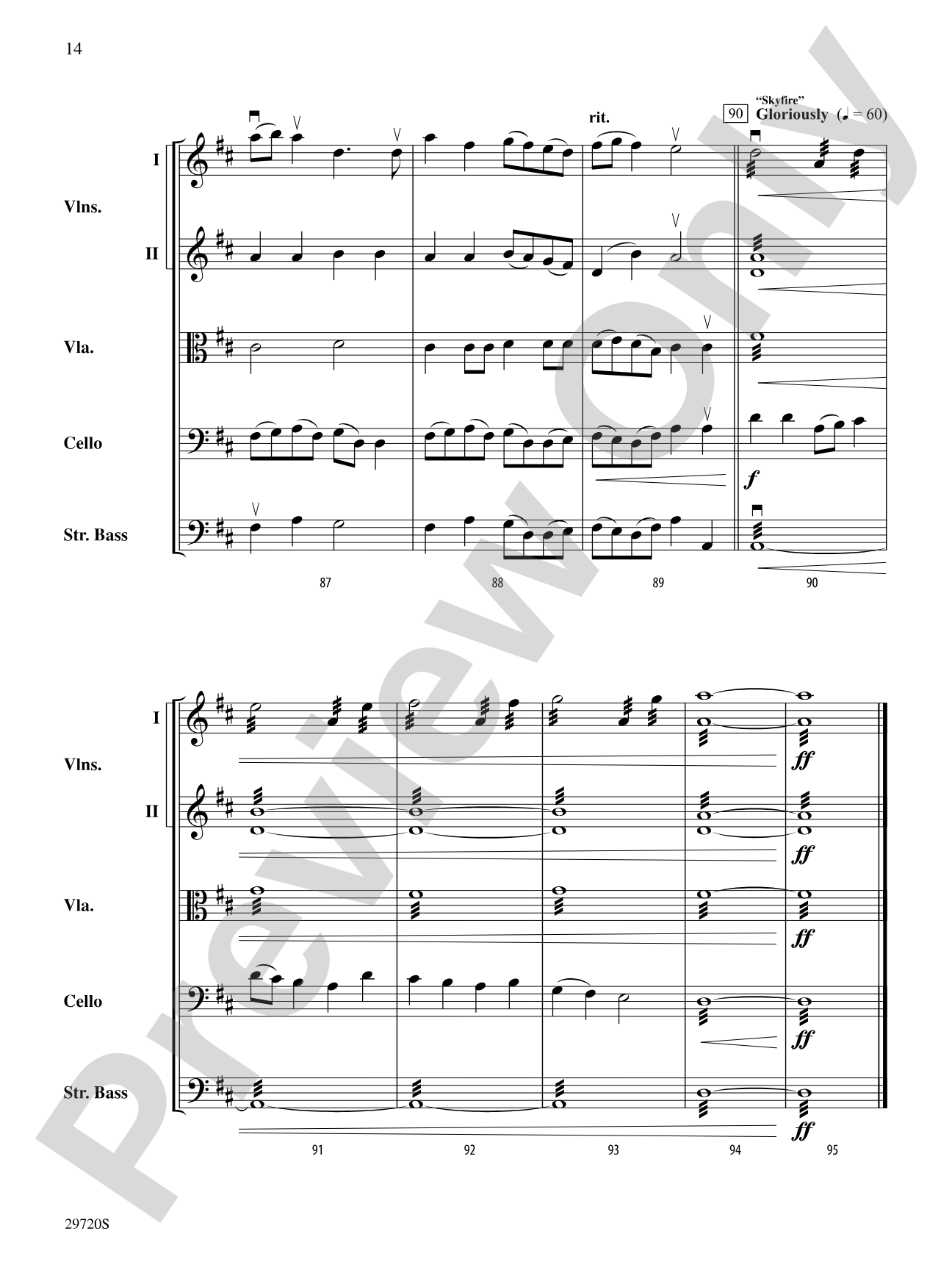 Skyfire: String Orchestra Conductor Score & Parts