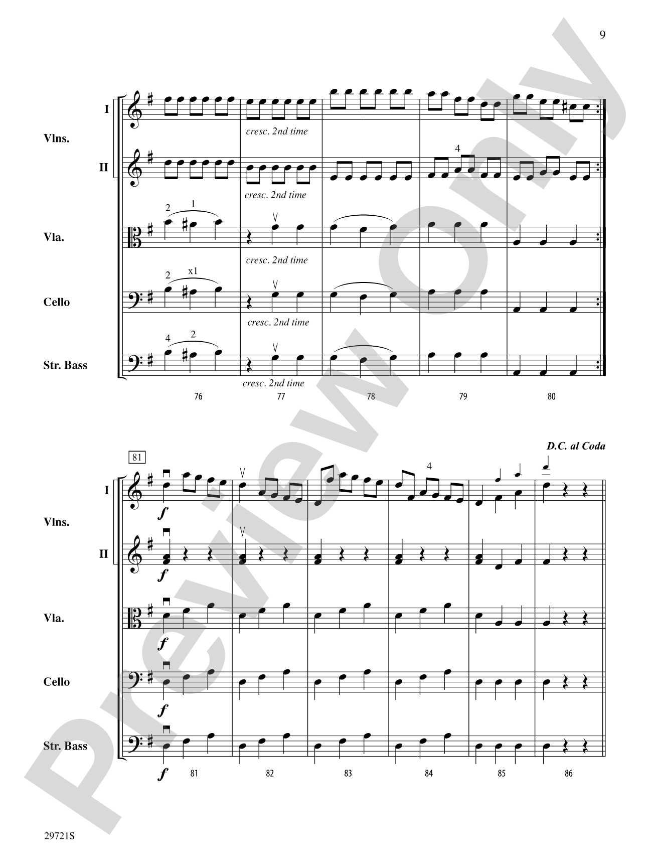 Sinfonia in G: String Orchestra Conductor Score & Parts