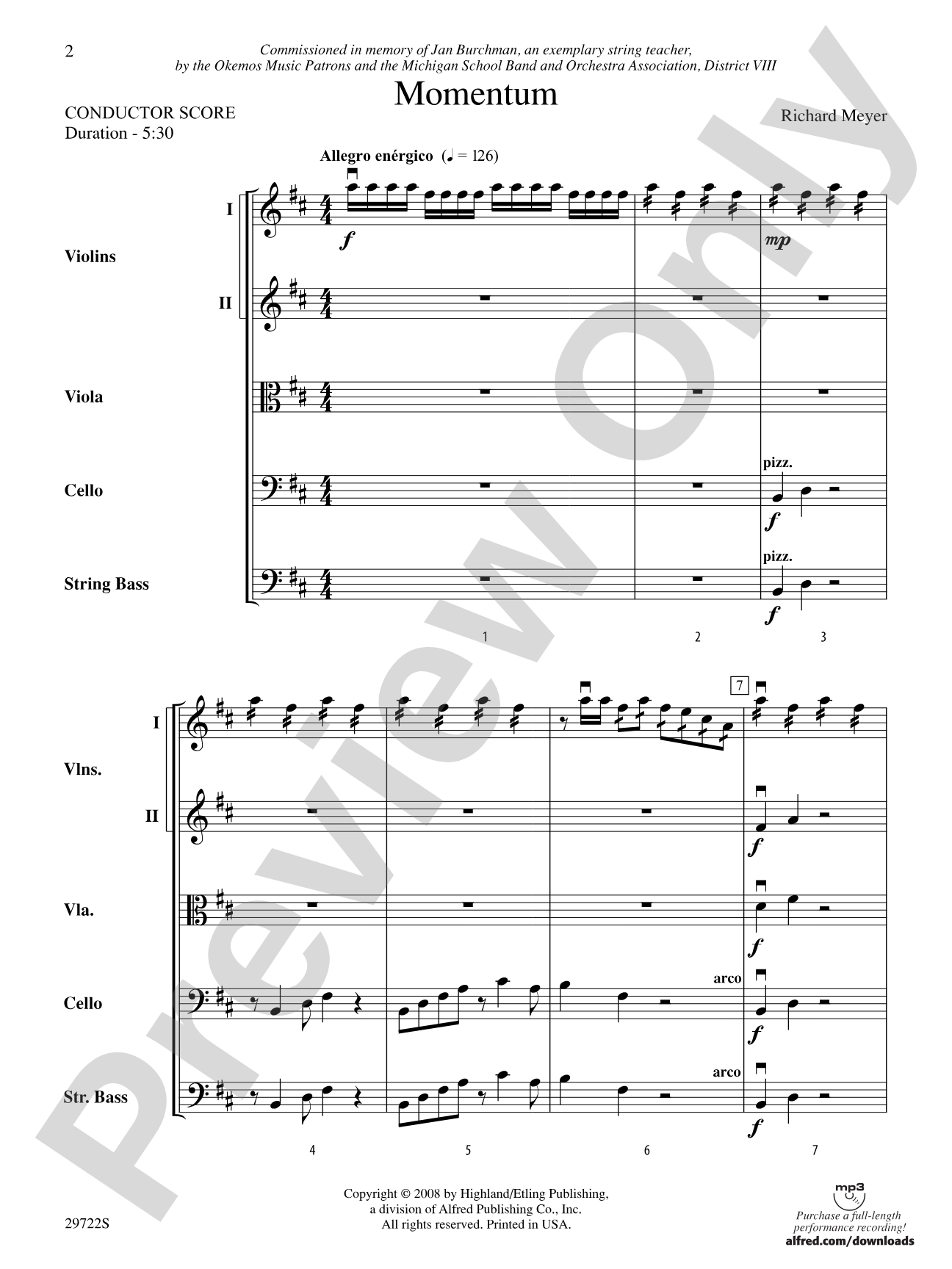 Momentum: String Orchestra Conductor Score & Parts