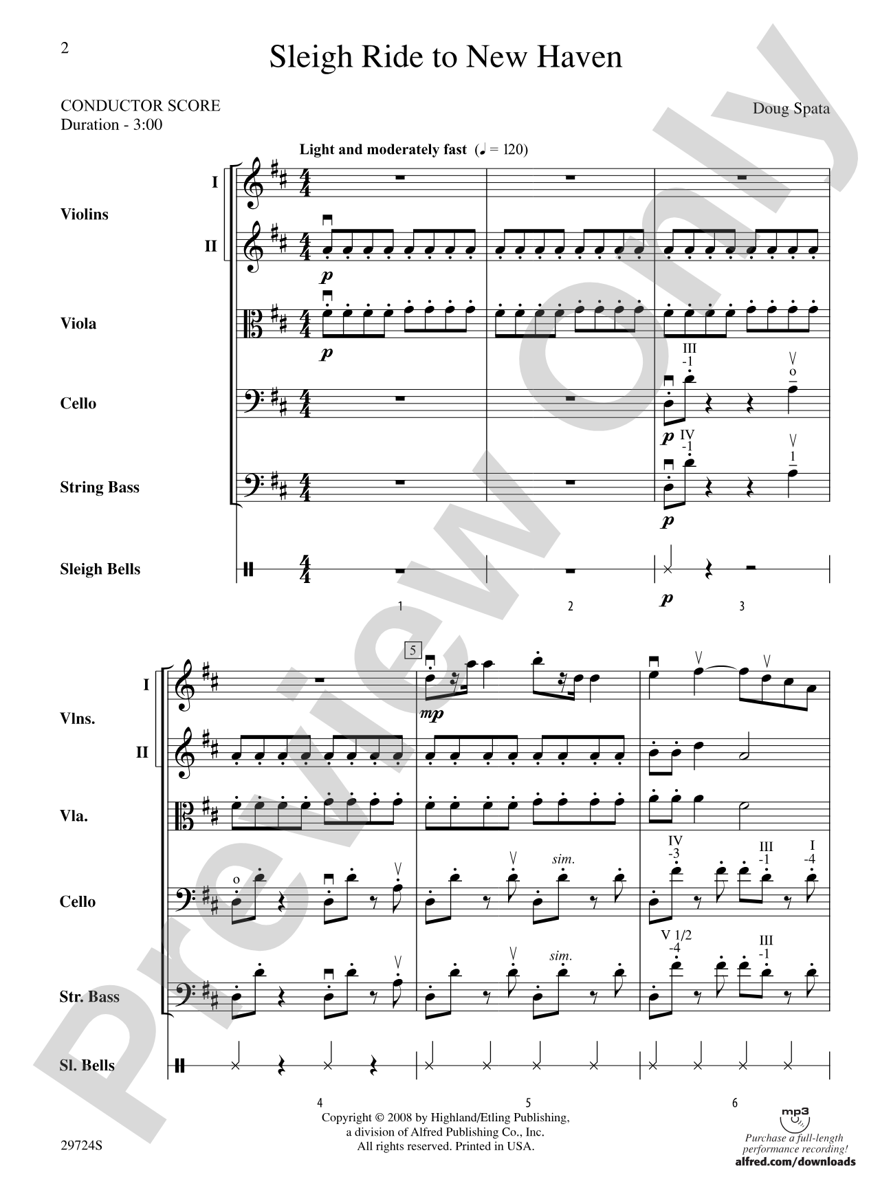 Sleigh Ride to New Haven: String Orchestra Conductor Score & Parts
