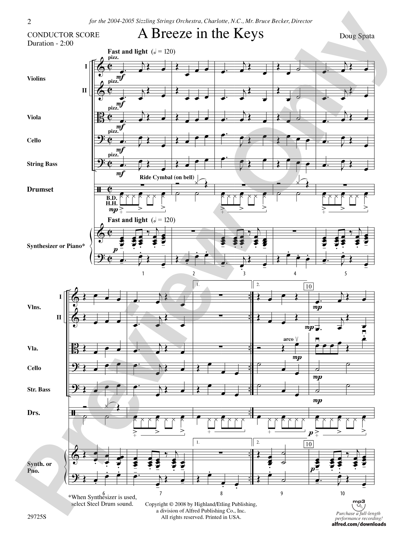 A Breeze in the Keys: Score