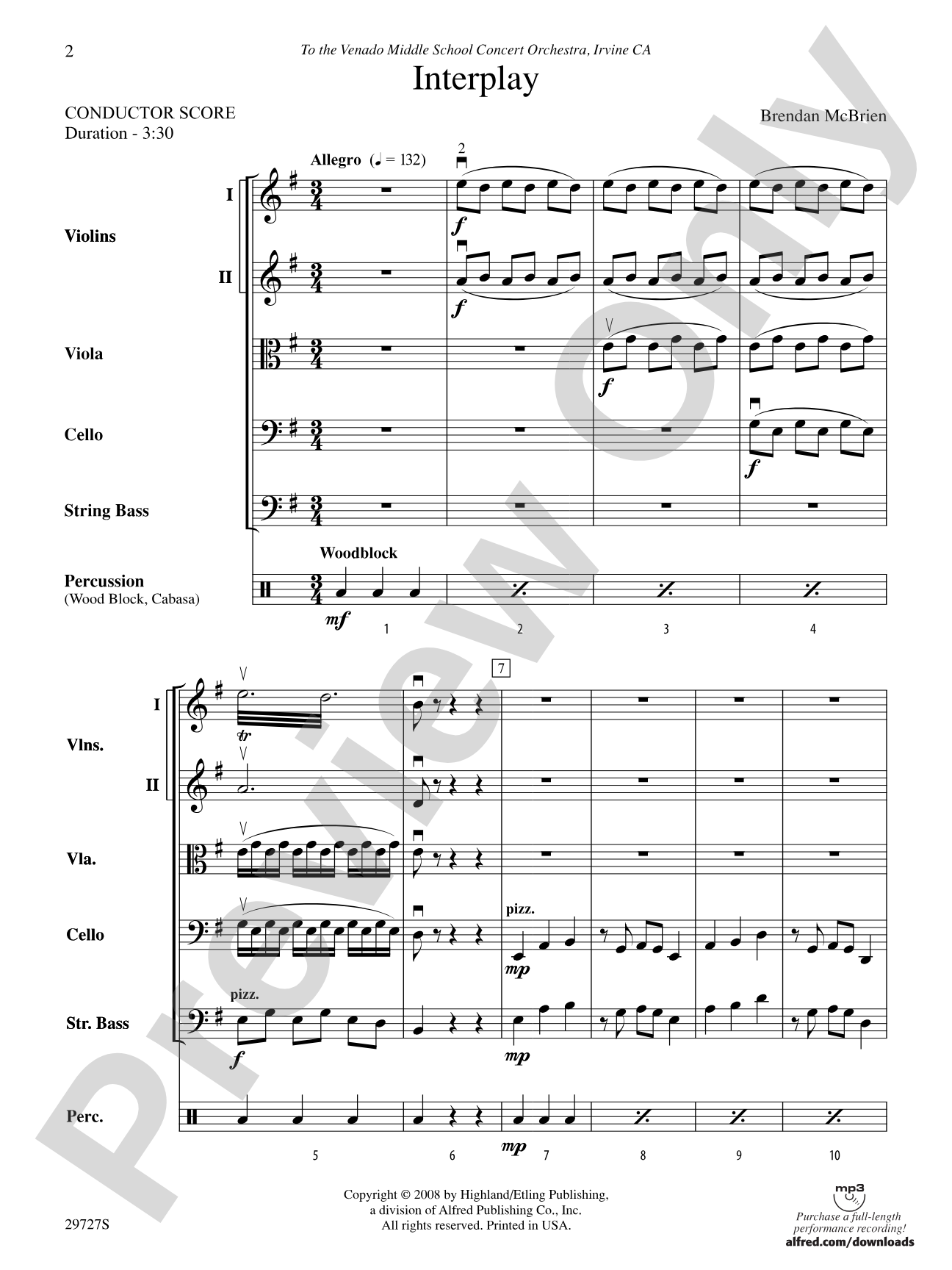 Interplay: String Orchestra Conductor Score & Parts