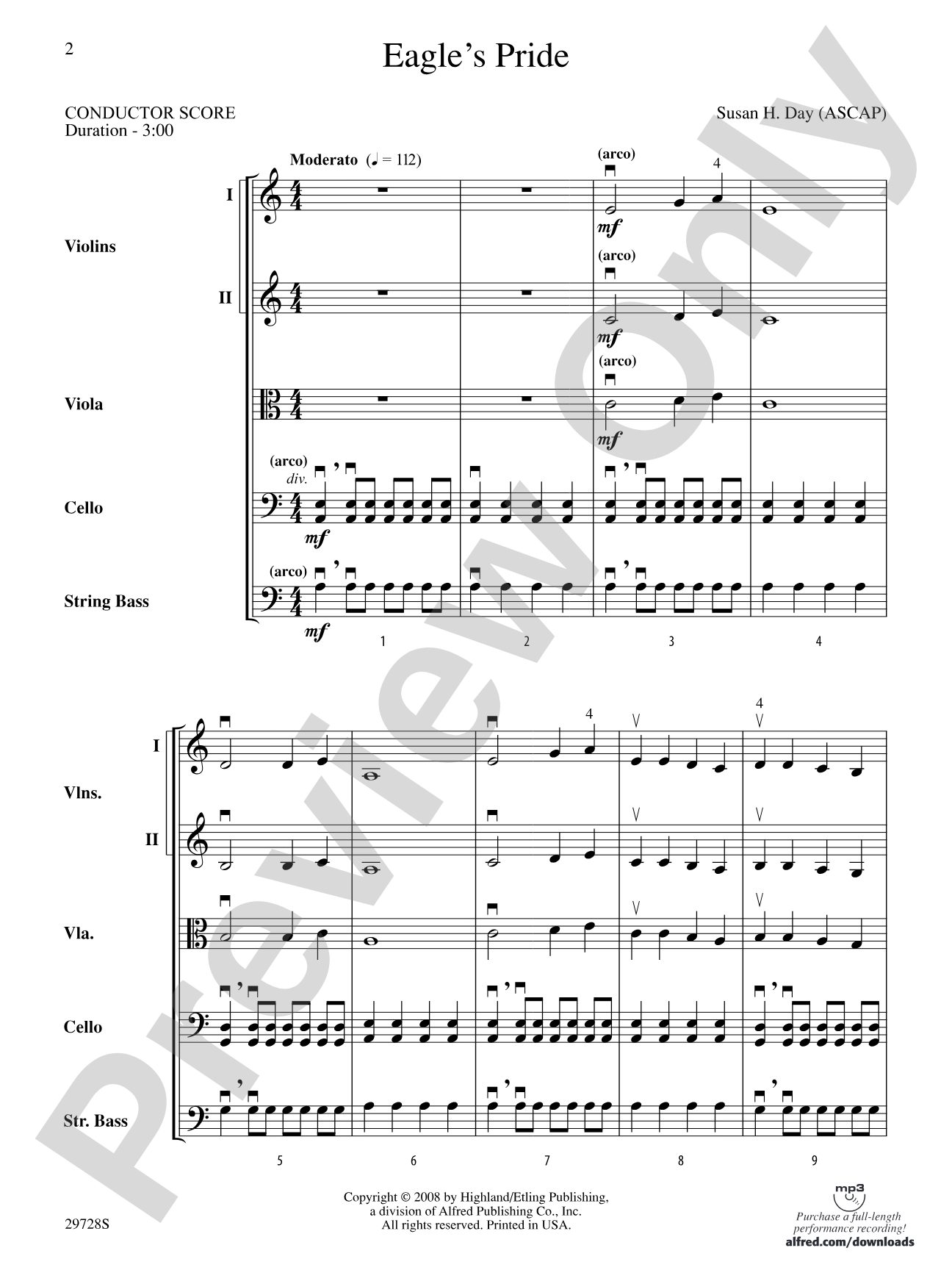Eagle's Pride: String Orchestra Conductor Score & Parts