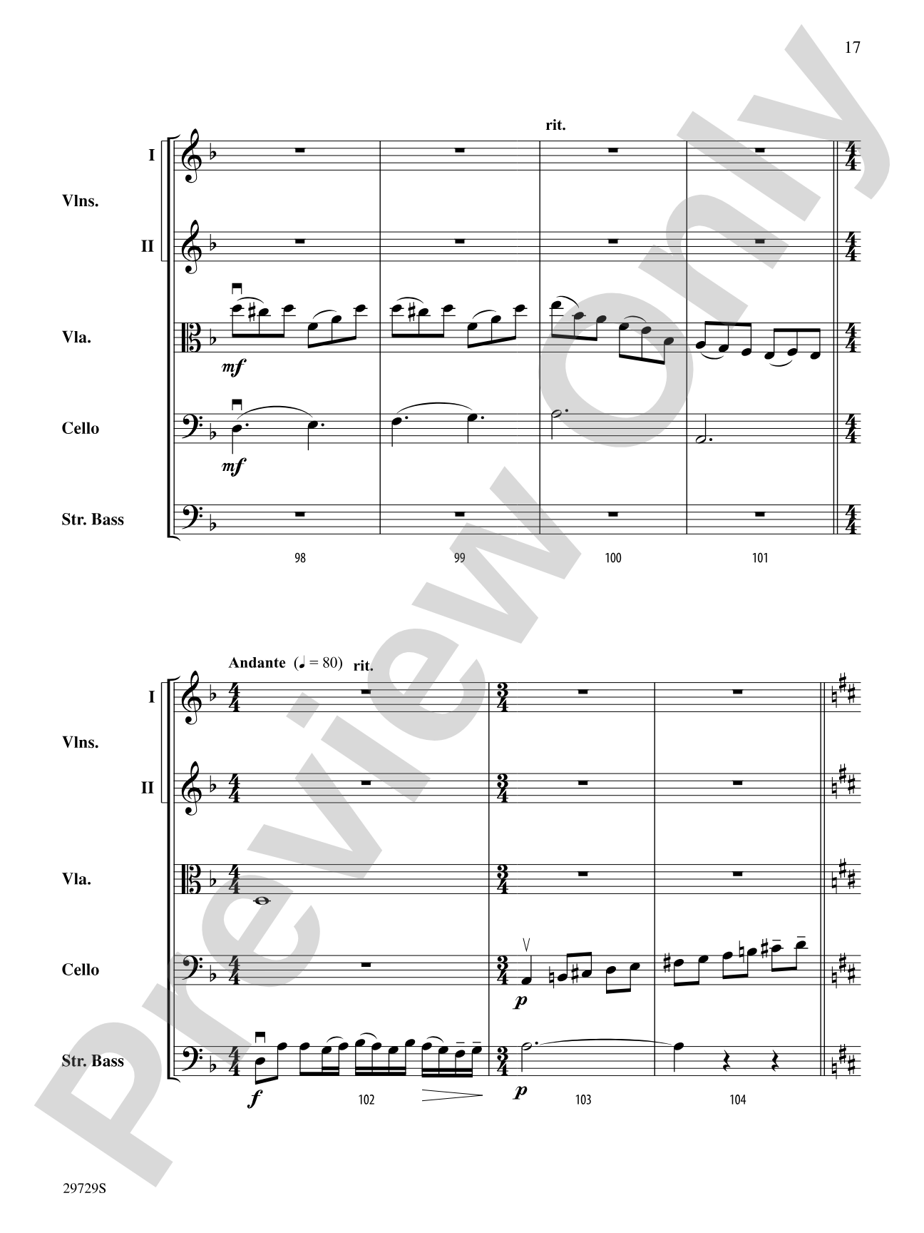 Ghosts of Brandenburg: String Orchestra Conductor Score & Parts