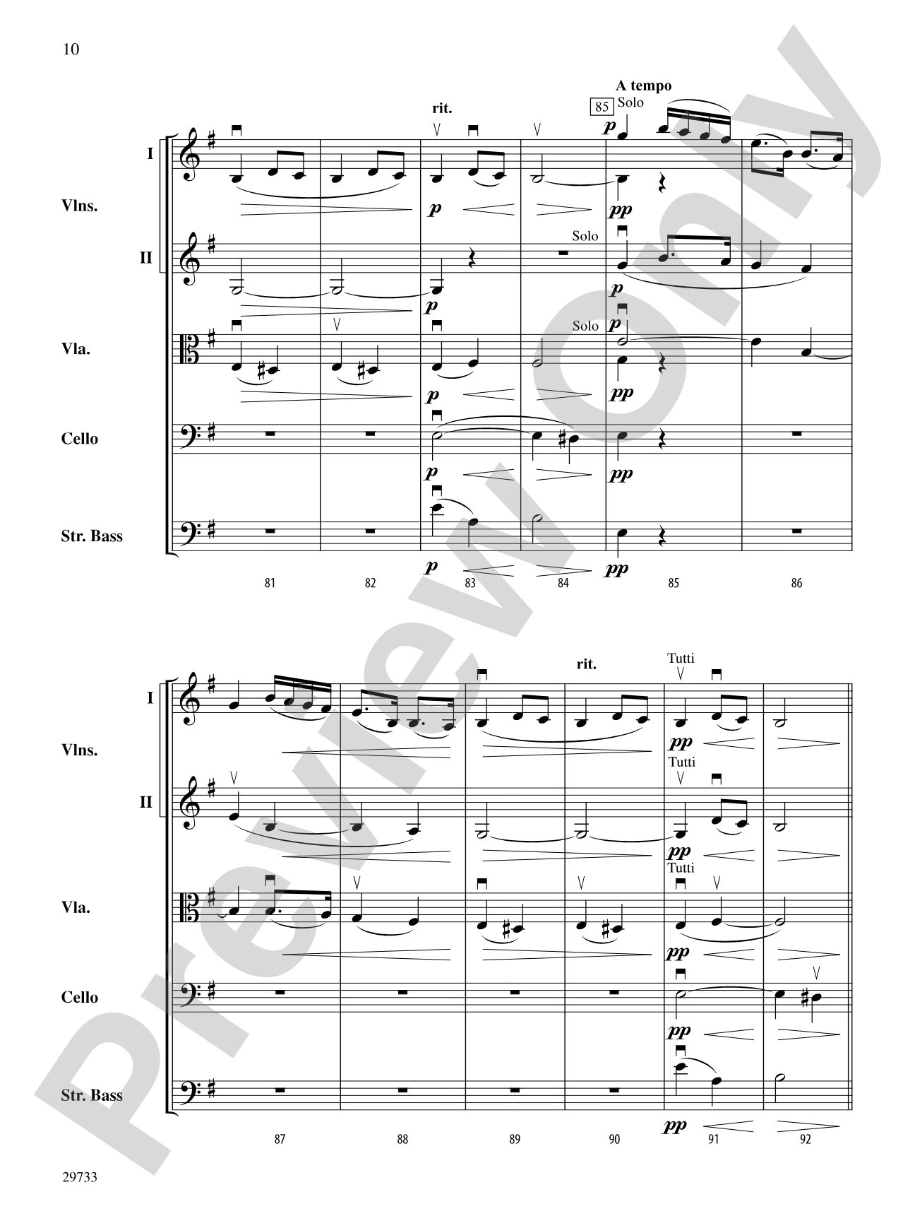 Bagatelle (from Op. 47, No. 5): String Orchestra Conductor Score & Parts