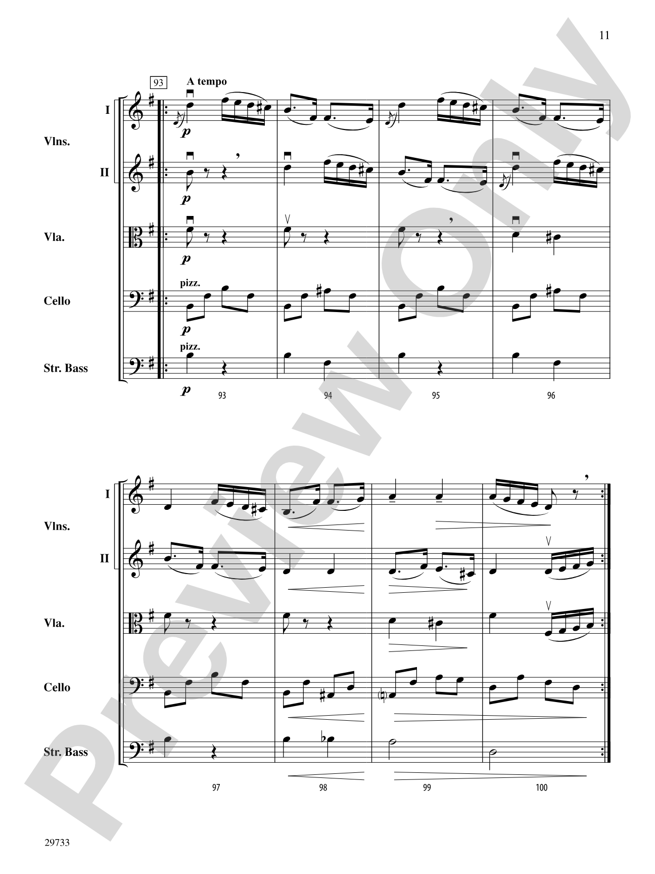 Bagatelle (from Op. 47, No. 5): String Orchestra Conductor Score & Parts