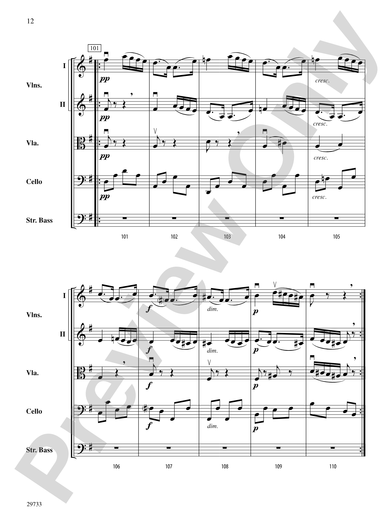 Bagatelle (from Op. 47, No. 5): String Orchestra Conductor Score & Parts