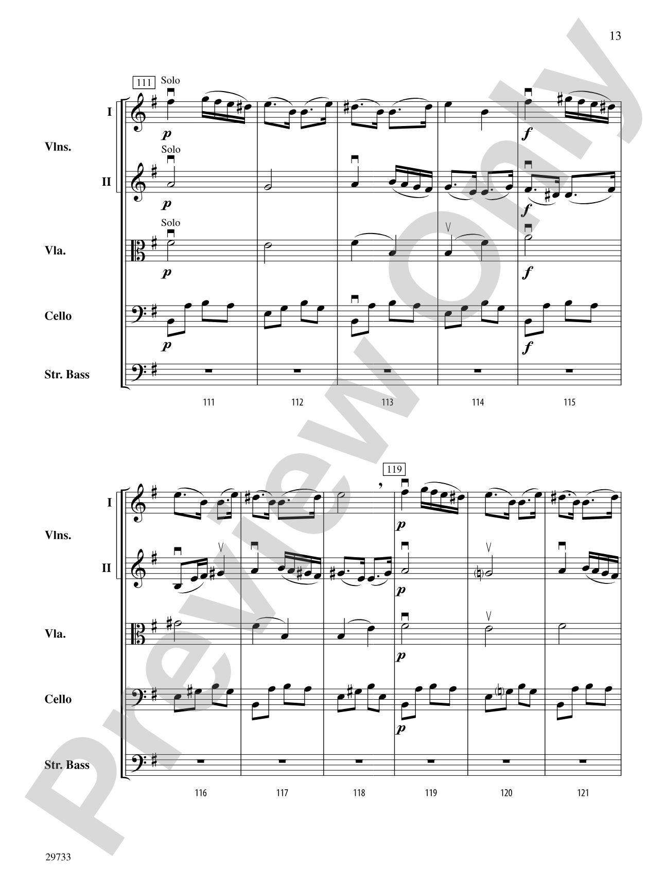 Bagatelle (from Op. 47, No. 5): String Orchestra Conductor Score & Parts